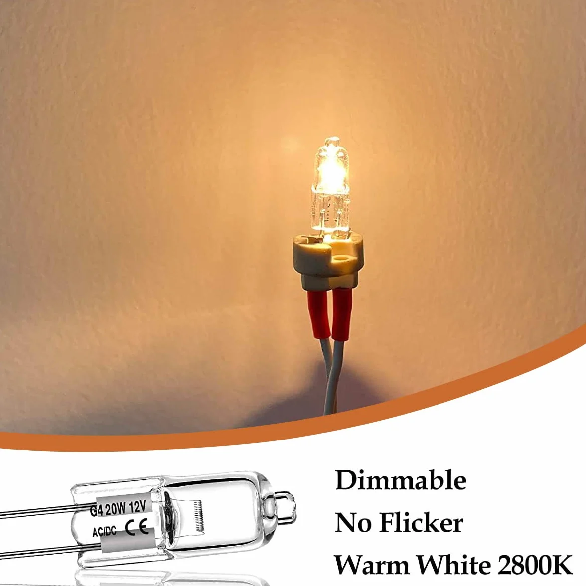Ampoule Halogène G4 12V 20W 2800K Lumière Blanche Chaude Dimmable 10 Pièces