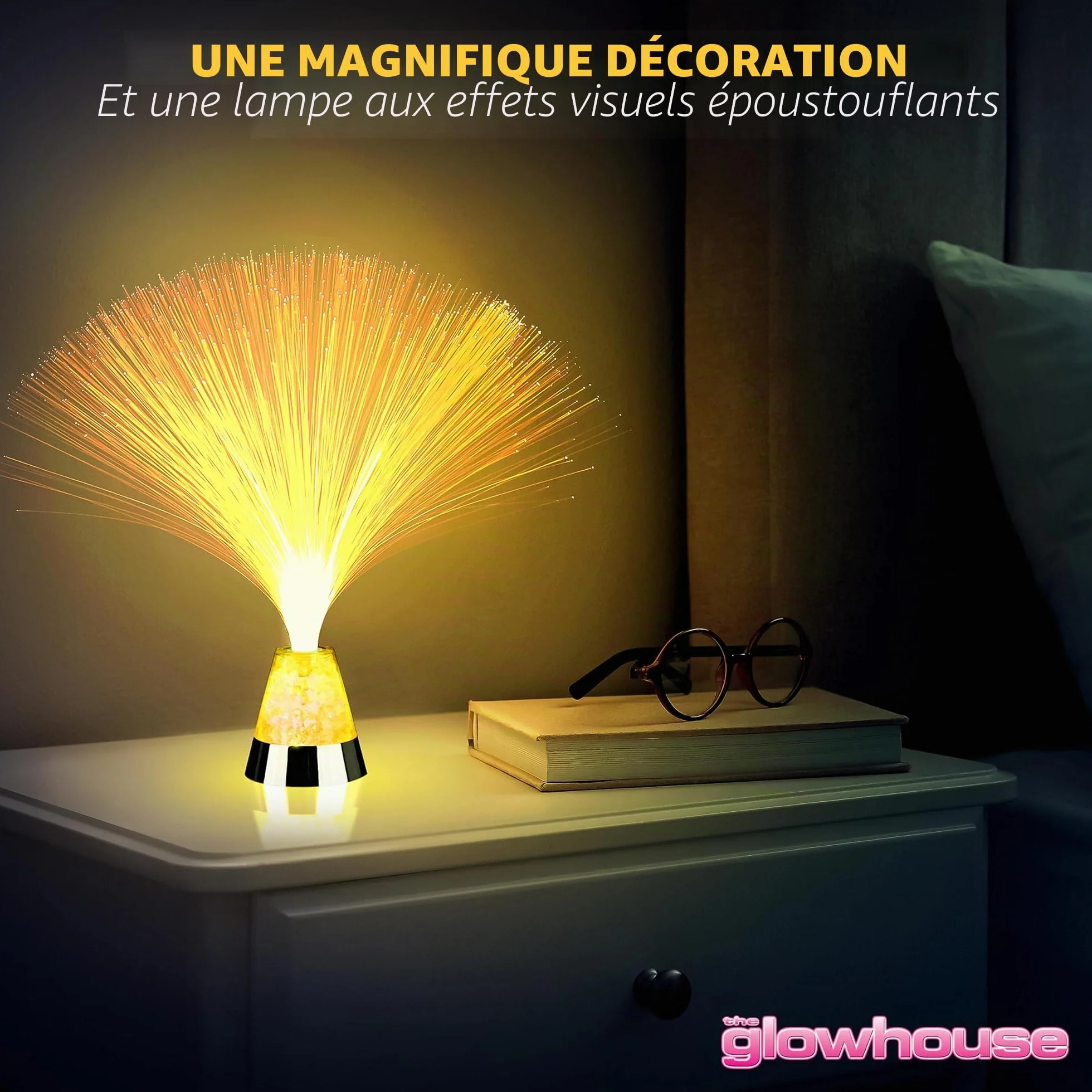 The Glowhouse Lampe en fibres optiques 34 cm