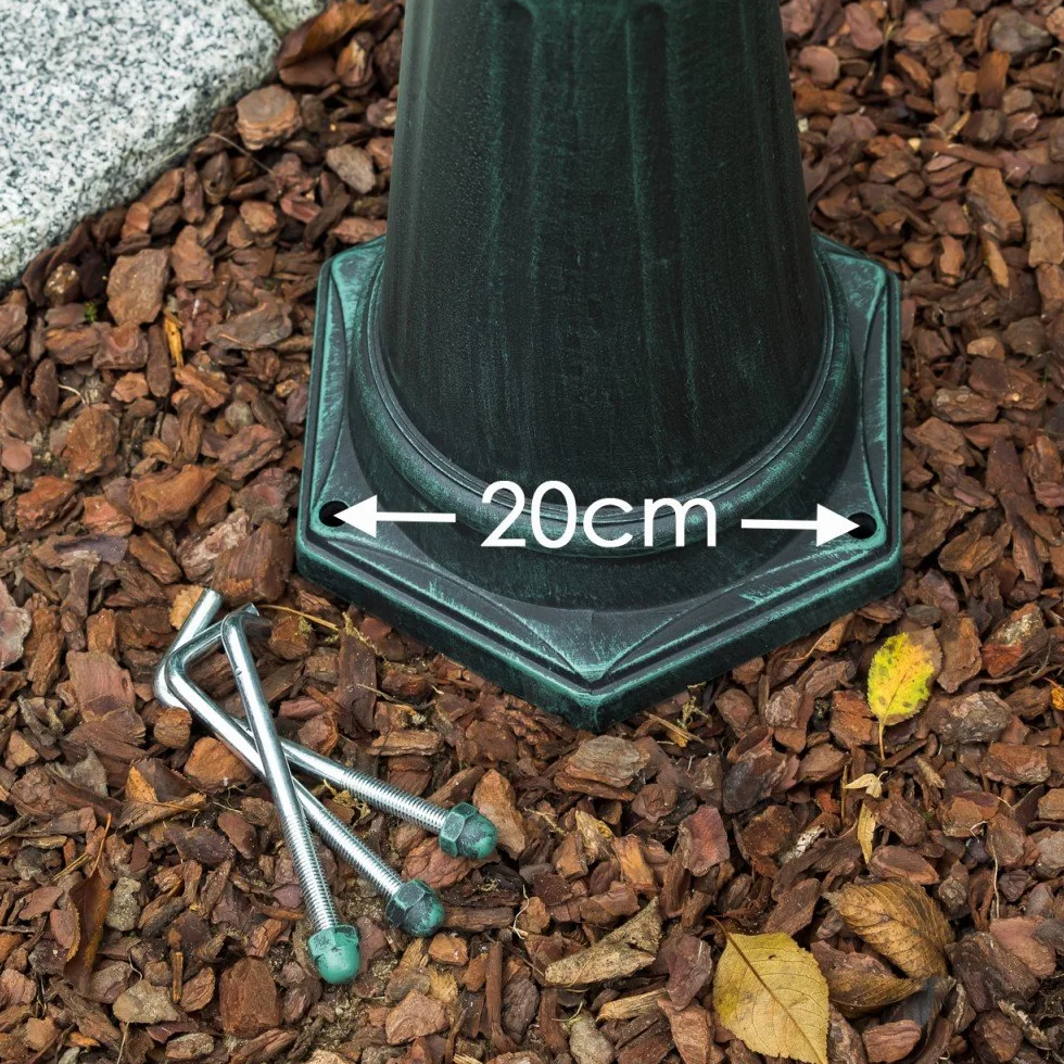 Kobe Lampe d'extérieur Candélabre Fonte d'aluminium Noir/Vert 3 Branches 215 cm E27 IP44