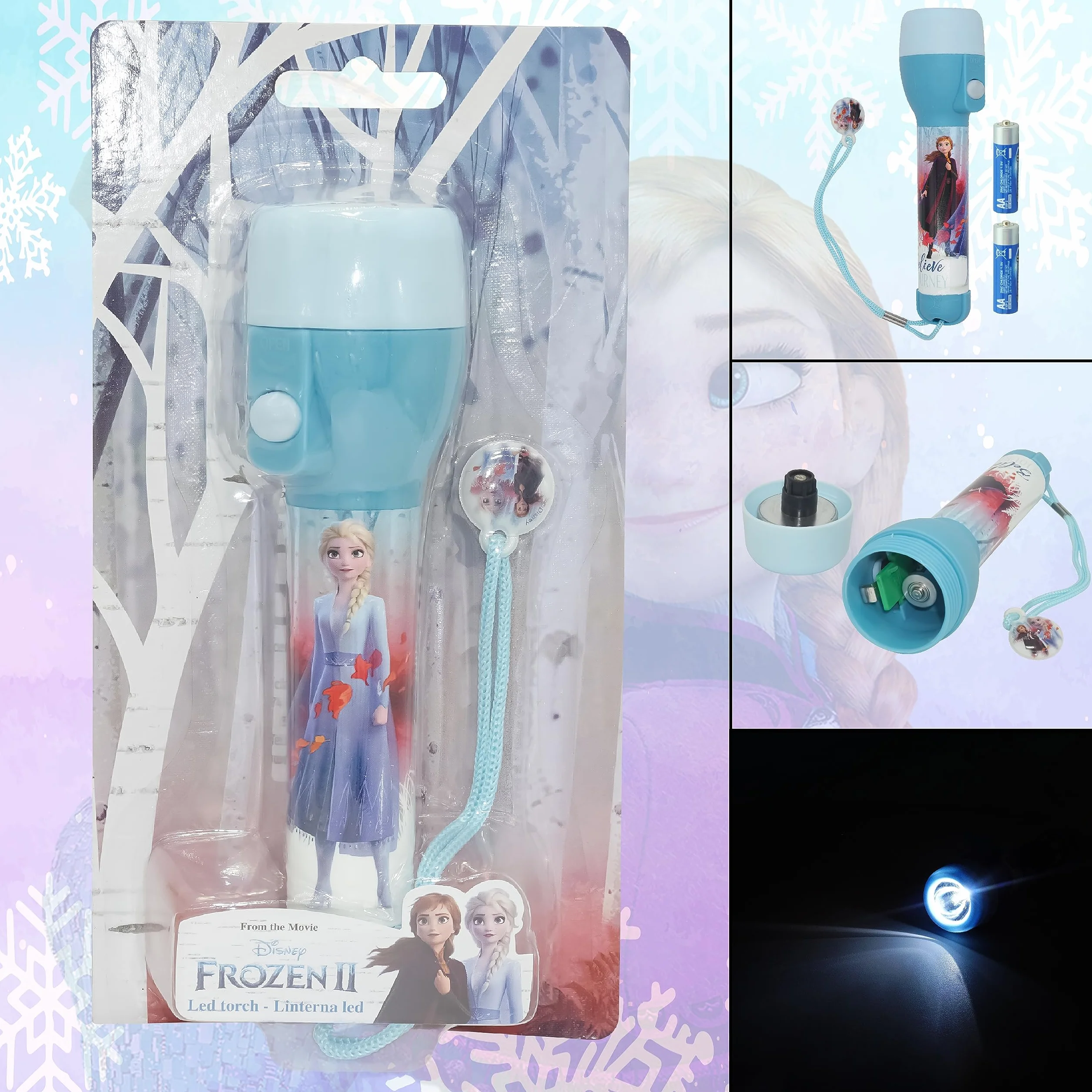 Lampe de poche LED Reine des neiges 2 pour enfants - SRV Hub