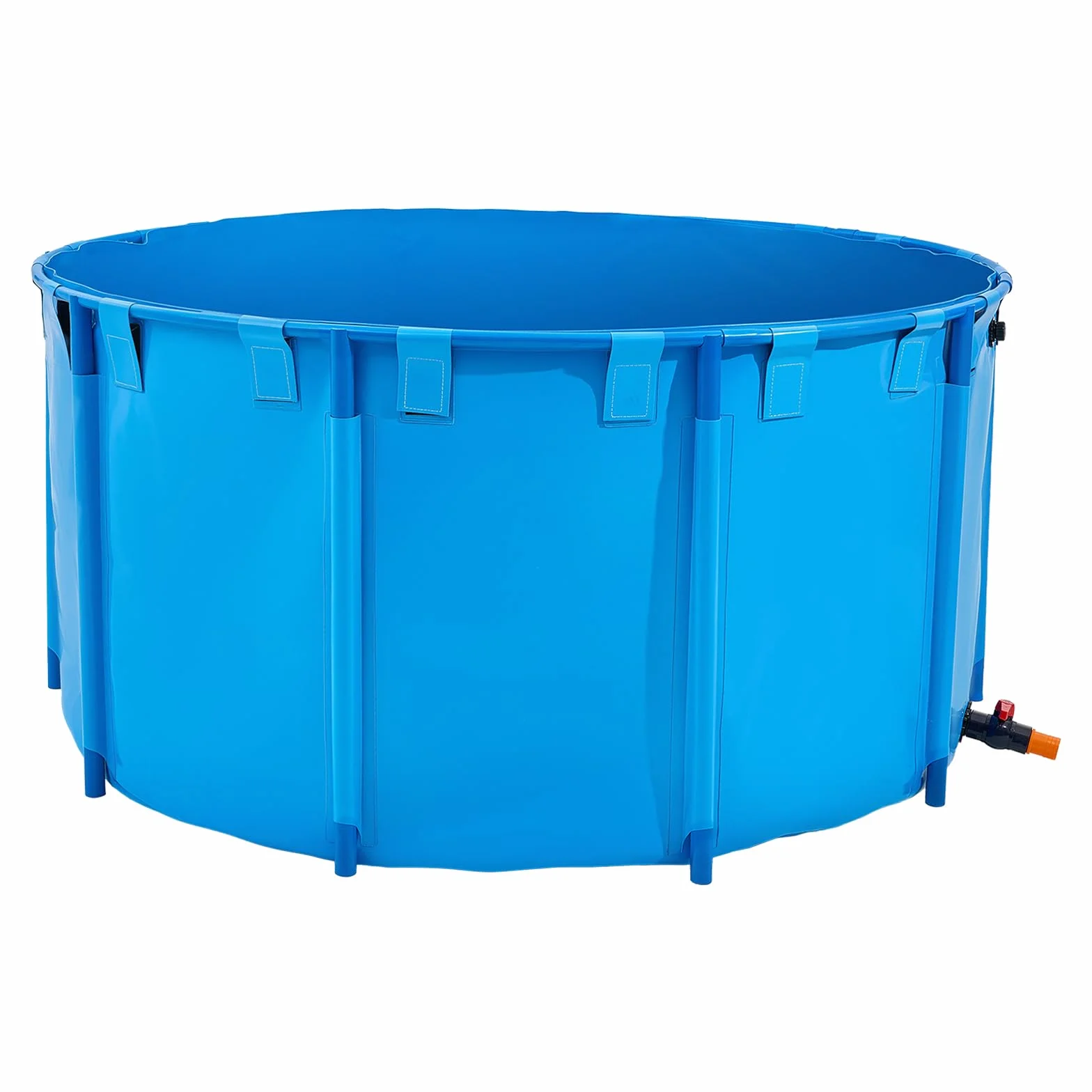 VEVOR Bassin à Poissons Hors Sol 3100 L, Étang en Toile PVC avec Cadre Plastique et Vanne de Vidange, Bleu