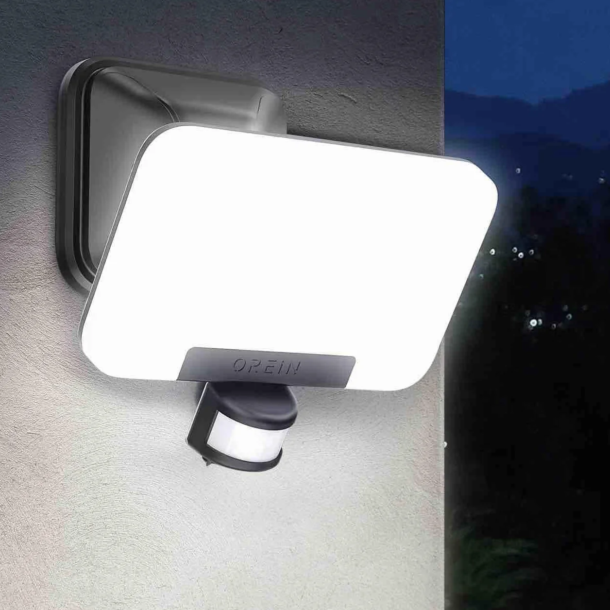 OREiN Projecteur LED Extérieur 24W 2800LM 2700/4000/6500K IP65 Détecteur de Mouvement