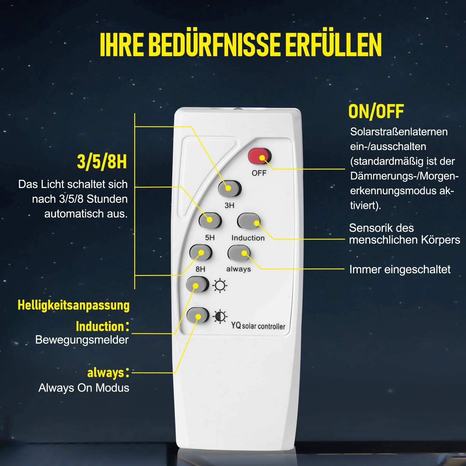 Lot de 2 lampadaires solaires à LED avec télécommande 600 W 6500 K IP65 Étanche