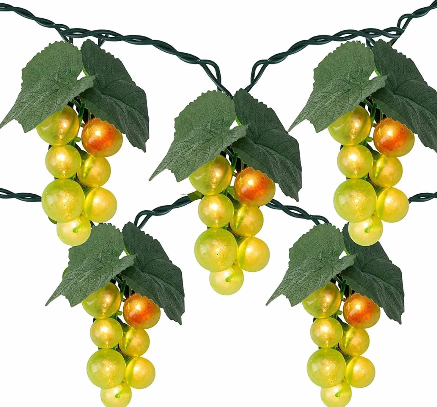 Guirlande solaire raisins LED étanche 80 LED décoration fruits lumière vert