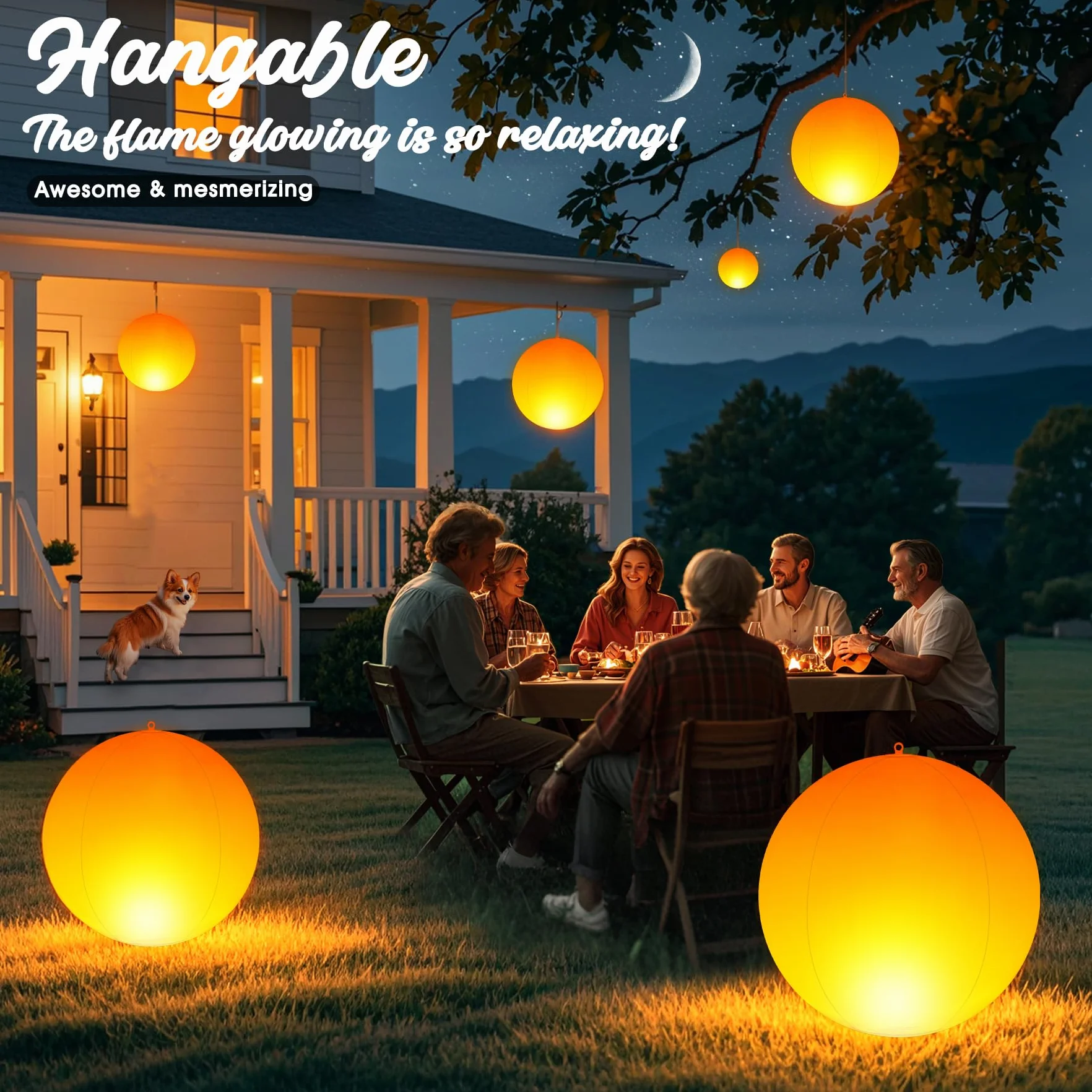 Lampe Flottante Piscine Solaire 35cm Gonflable Boule Lumineuse LED Flamme IP68 2 Pièces