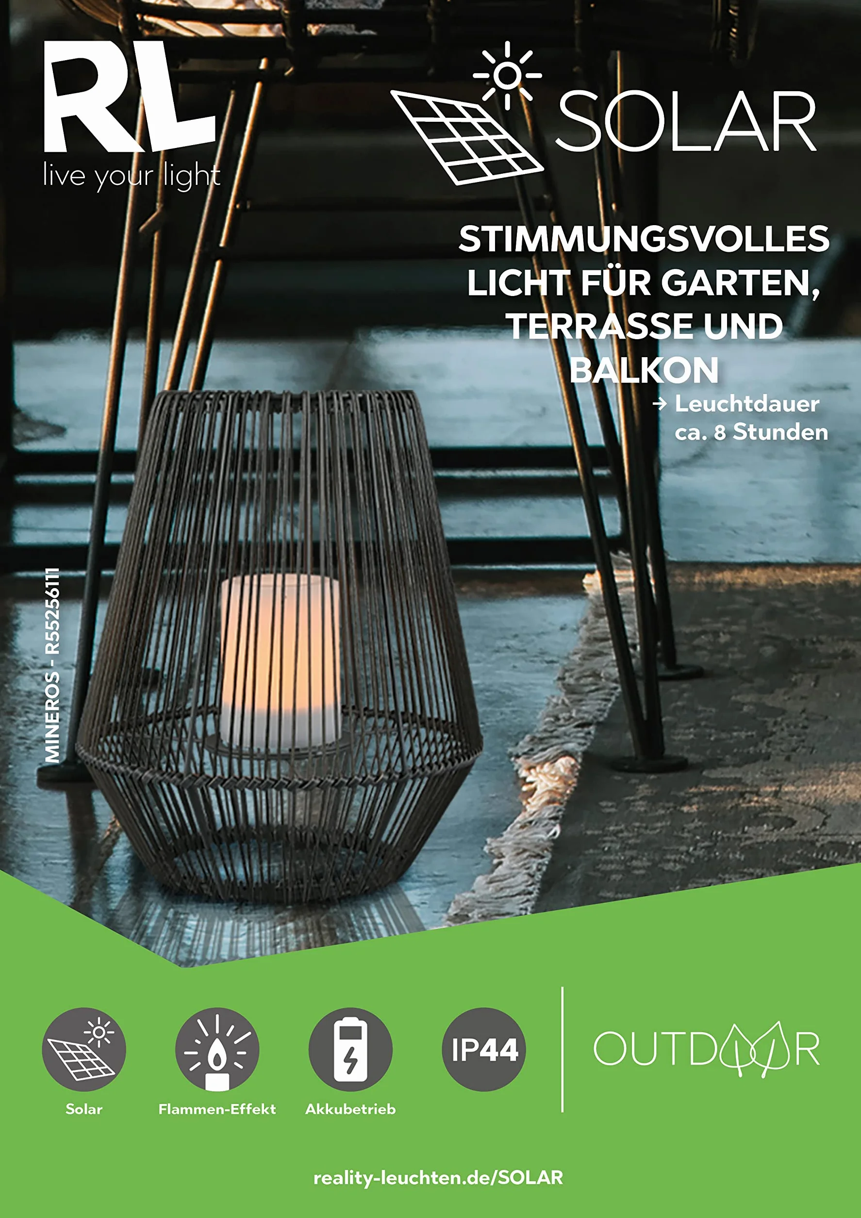 Reality Lampe de table Mineros LED Gris
