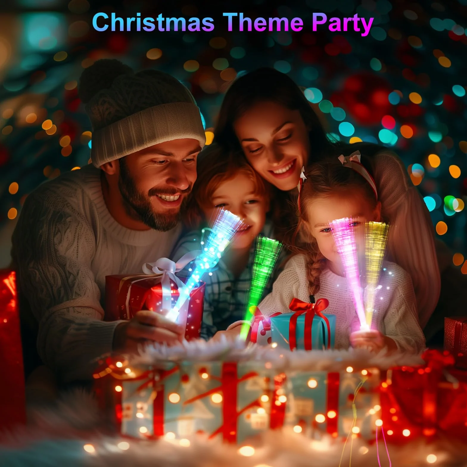 Bâtons Lumineux LED en Fibre Optique Kangtaixin - Lot de 24 avec Piles pour Fêtes et Concerts