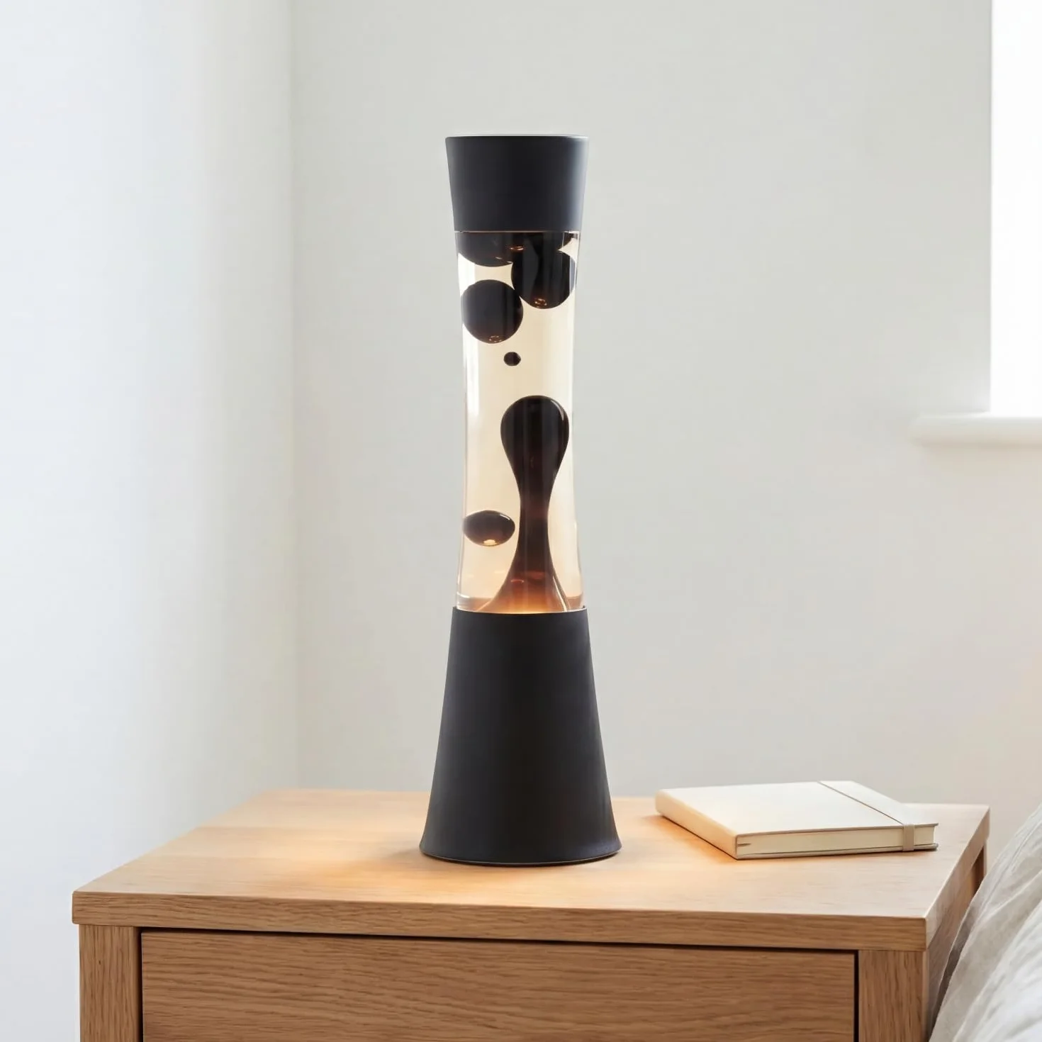 Lampe à Lave Sandro noire design rétro H:39 cm G9 salon