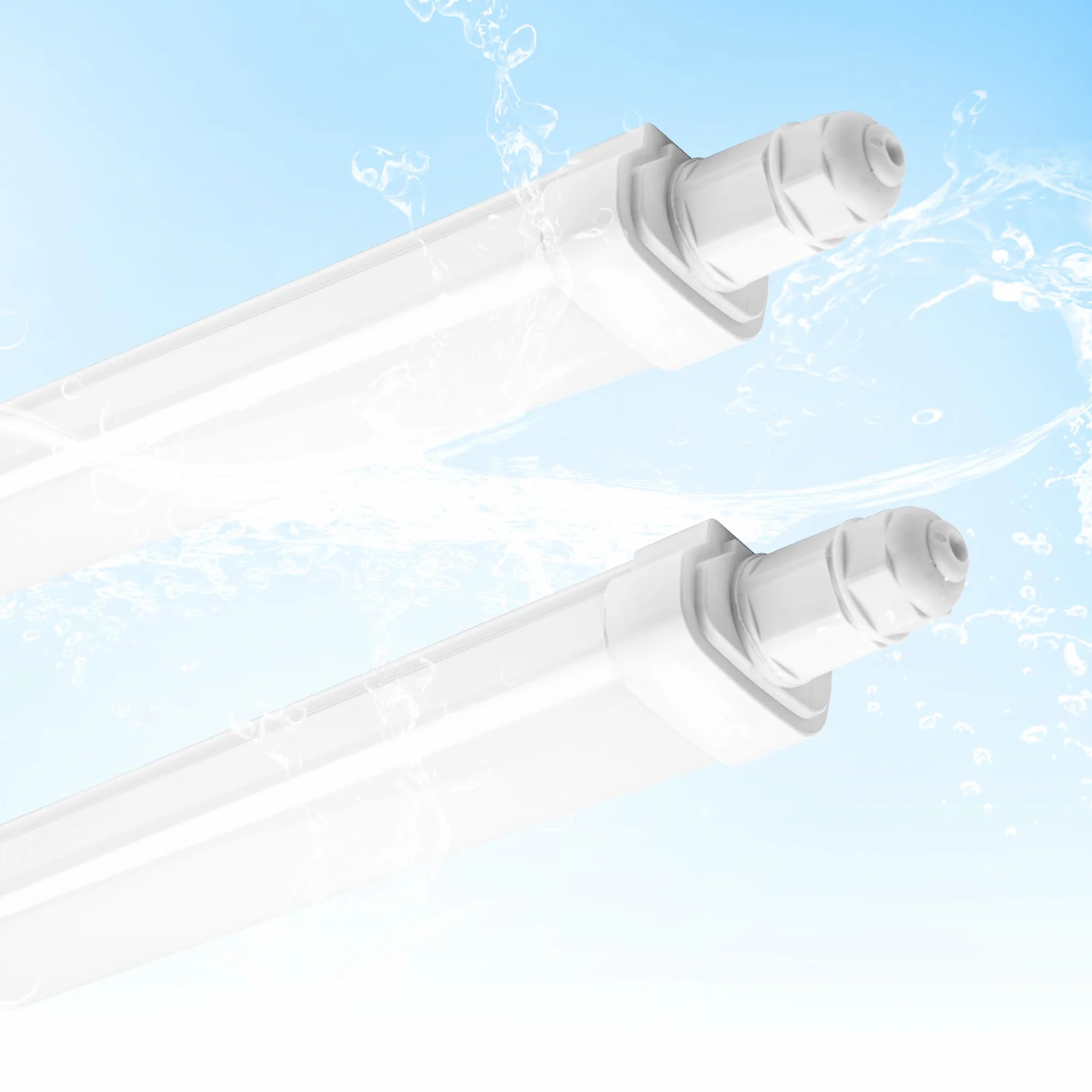 BrightFly Lot de 2 Réglettes LED 120 cm, 30W 3420 lm, 6500K Blanc Froid, IP65 Étanche pour Garage