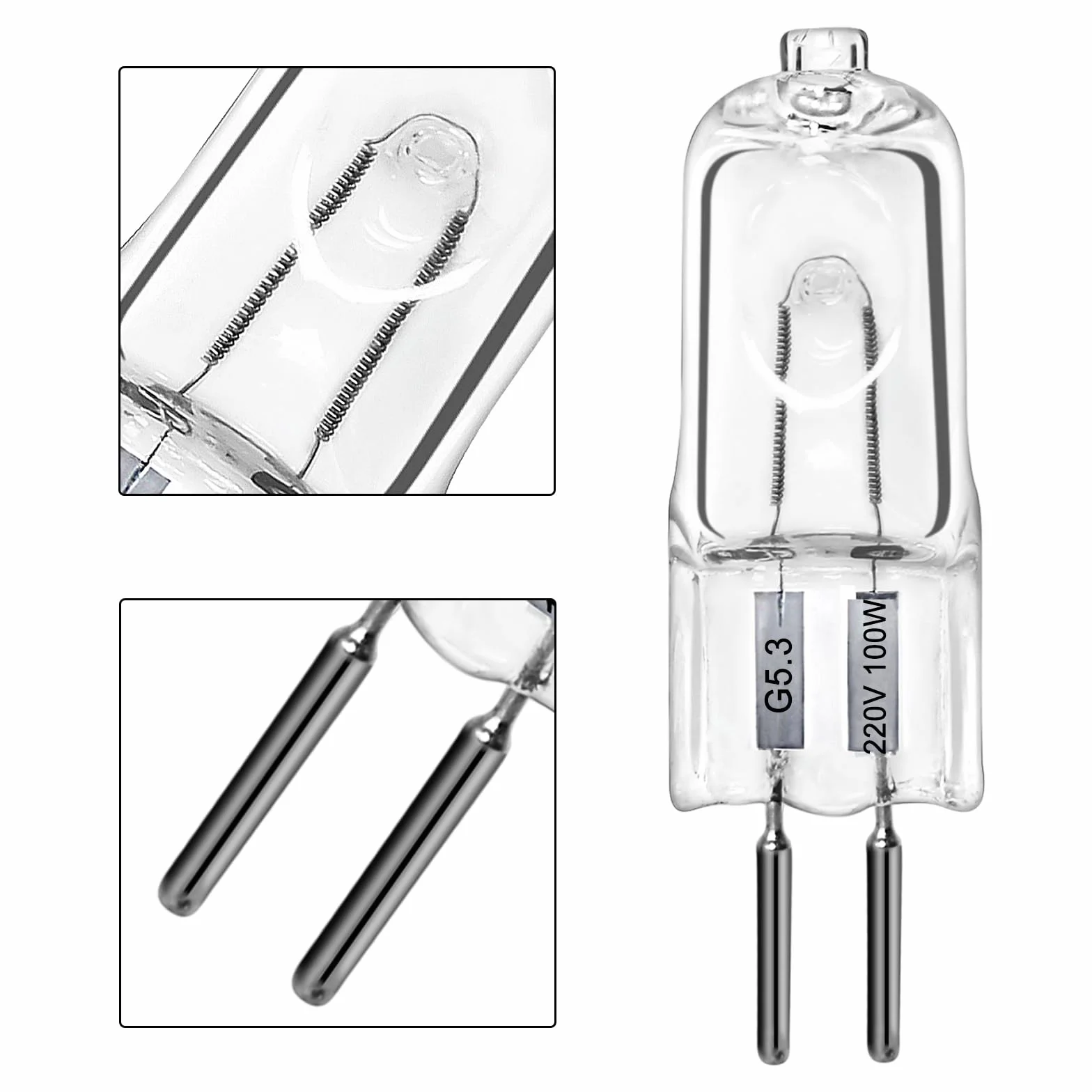 Ampoules halogènes G5.3 220V 100W blanc chaud 2700K dimmable paquet de 12
