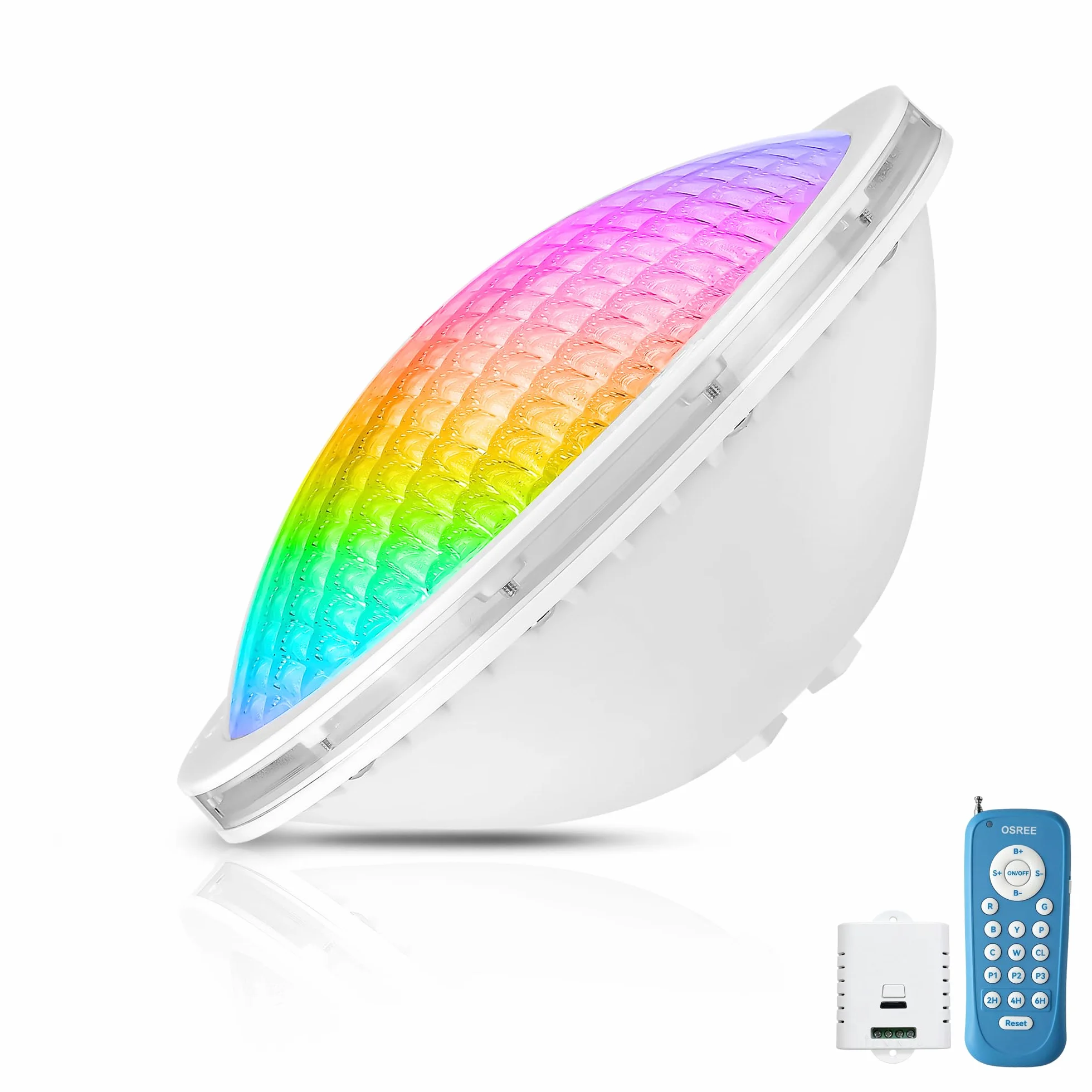 Projecteur Piscine LED PAR56 20W RGB Dimmable 800lm IP68 12V AC avec Télécommande