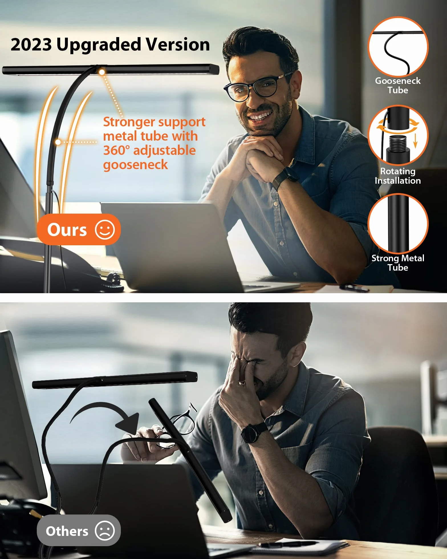 iFalarila 160 LED Lampe de Bureau avec Télécommande, Lampe de Table Flexible 360° USB, 70cm