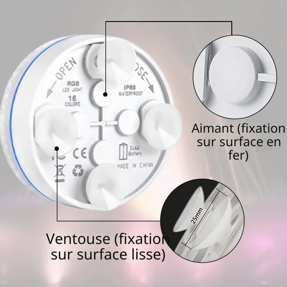 Lumière LED Submersible IP68 avec Télécommande RF pour Piscine, Spa, Jardin (2 Pièces)