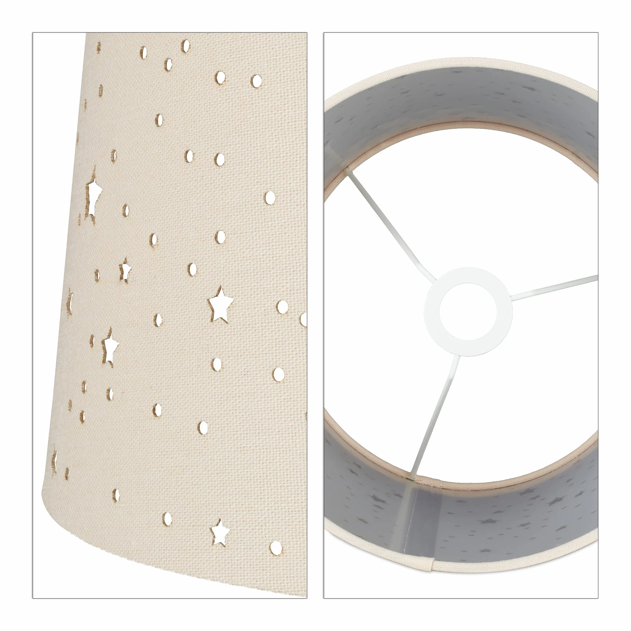Relaxdays Lampe de Chevet Enfants E14 Abat-Jour Rond 40cm Rose