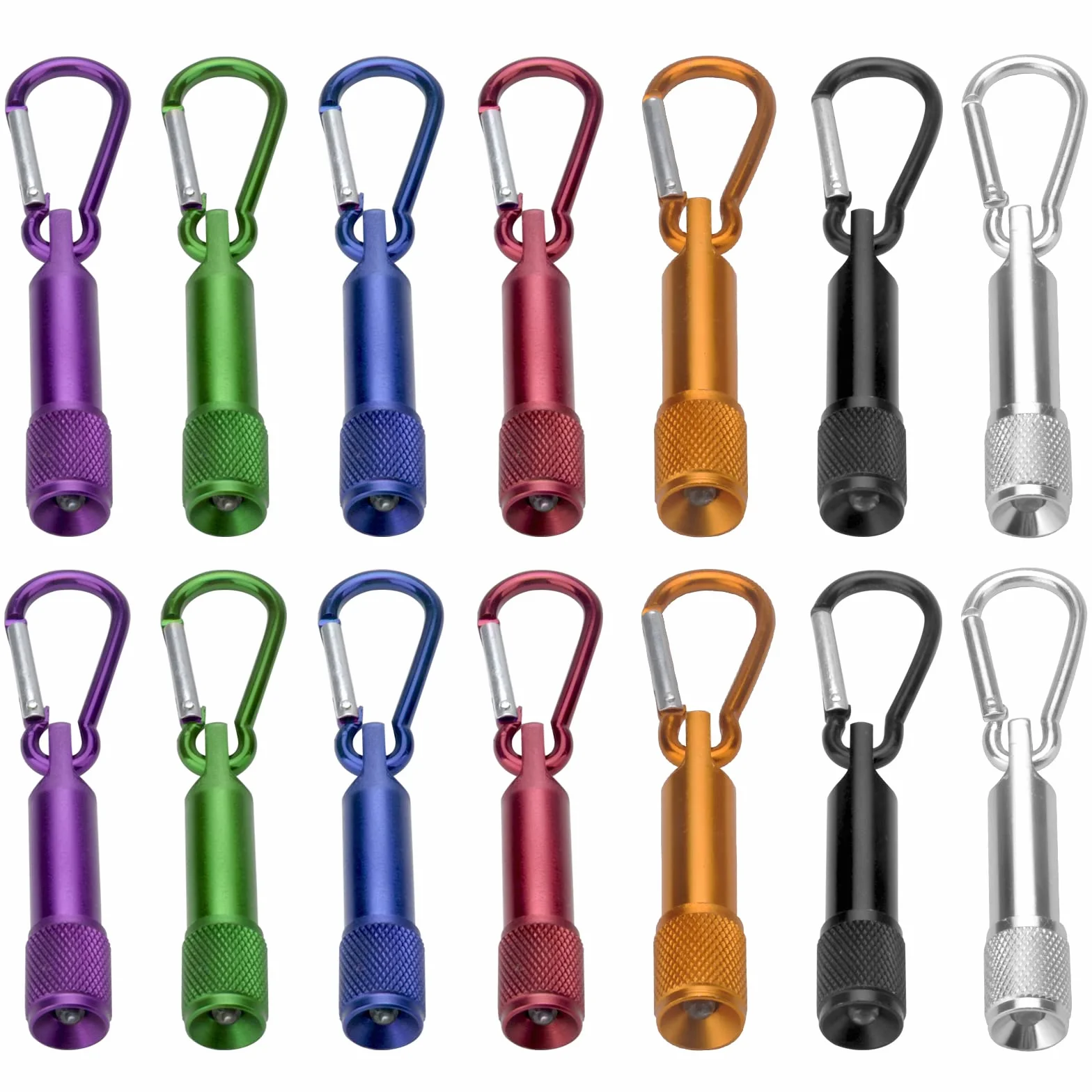 Lot de 14 mini lampes de poche porte-clés LED en aluminium pour extérieur camping cyclisme