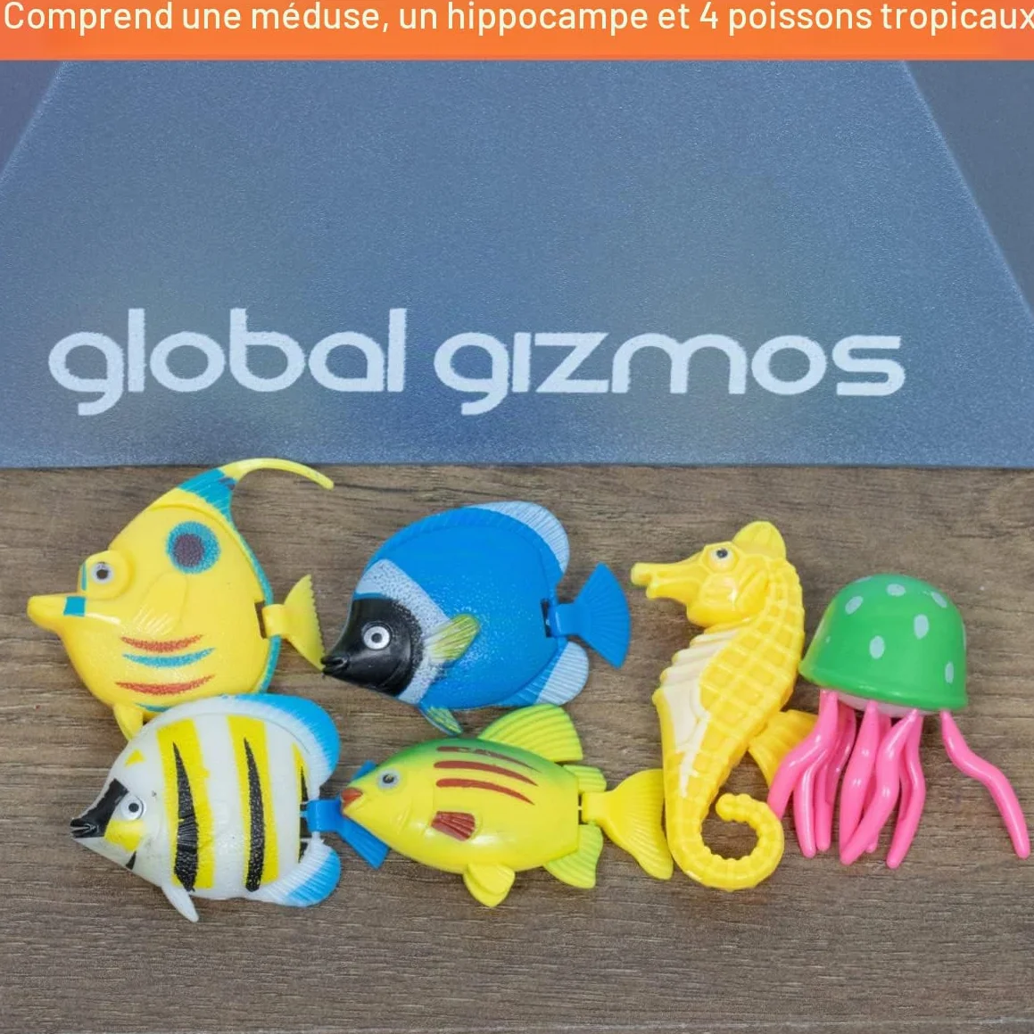 Global Gizmos 45169 Large Sea Creature Jellyfish Seahorse Bubble Lamp Metallic Blue 90cm