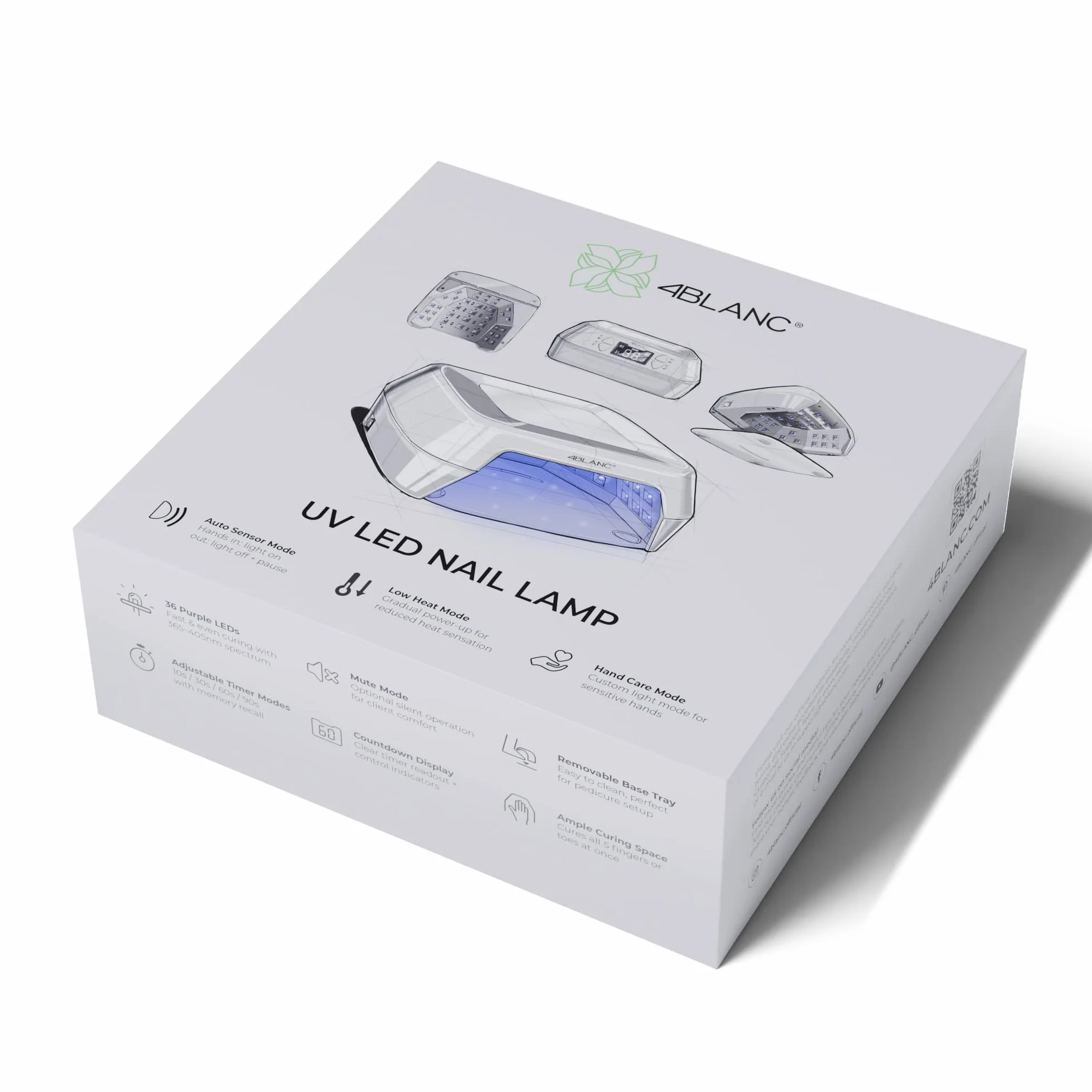 4BLANC Lampe UV LED professionnelle avec capteur et mode soin des mains manucure pédicure