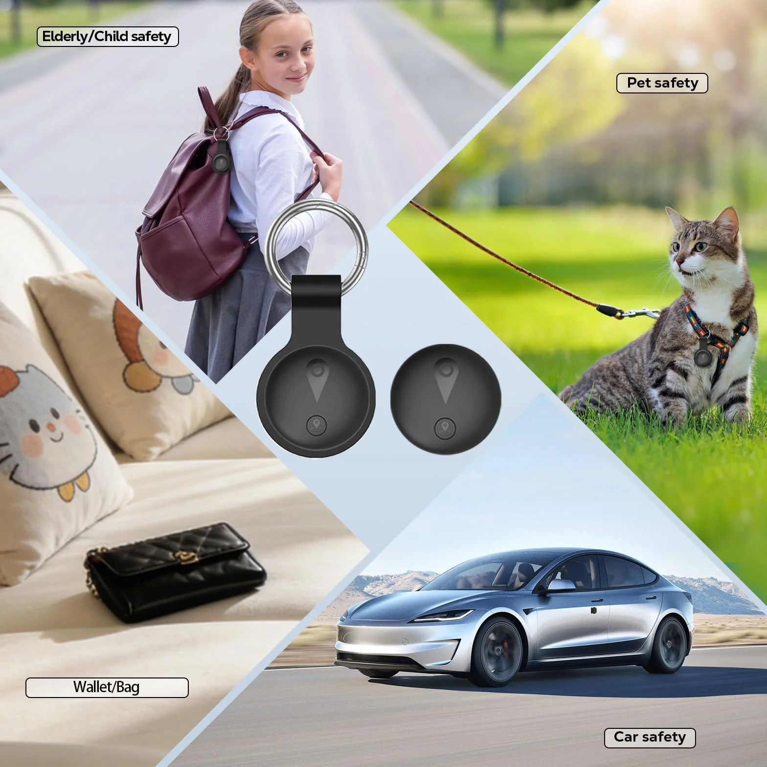 Collier GPS Chien Suivi Intelligent Localisation Temps Réel Longue Autonomie étanche Noir Compatible iOS Android