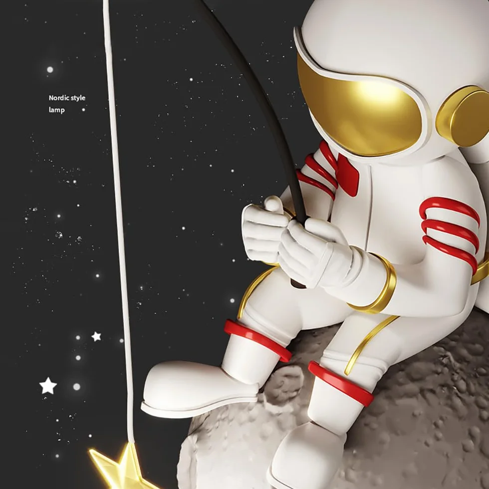 KZT Lampe Murale LED Dimmable 8W avec Interrupteur Tactile et Prise Astronaute Veilleuse Enfant