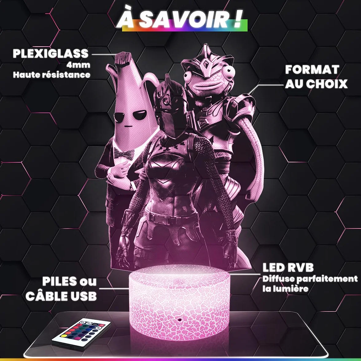 Lampe 3D Res Evil Deco Chambre Garçon, Lumière LED Veilleuse Gaming Gamer Jeux Video Idée Cadeau Décoration Bureau