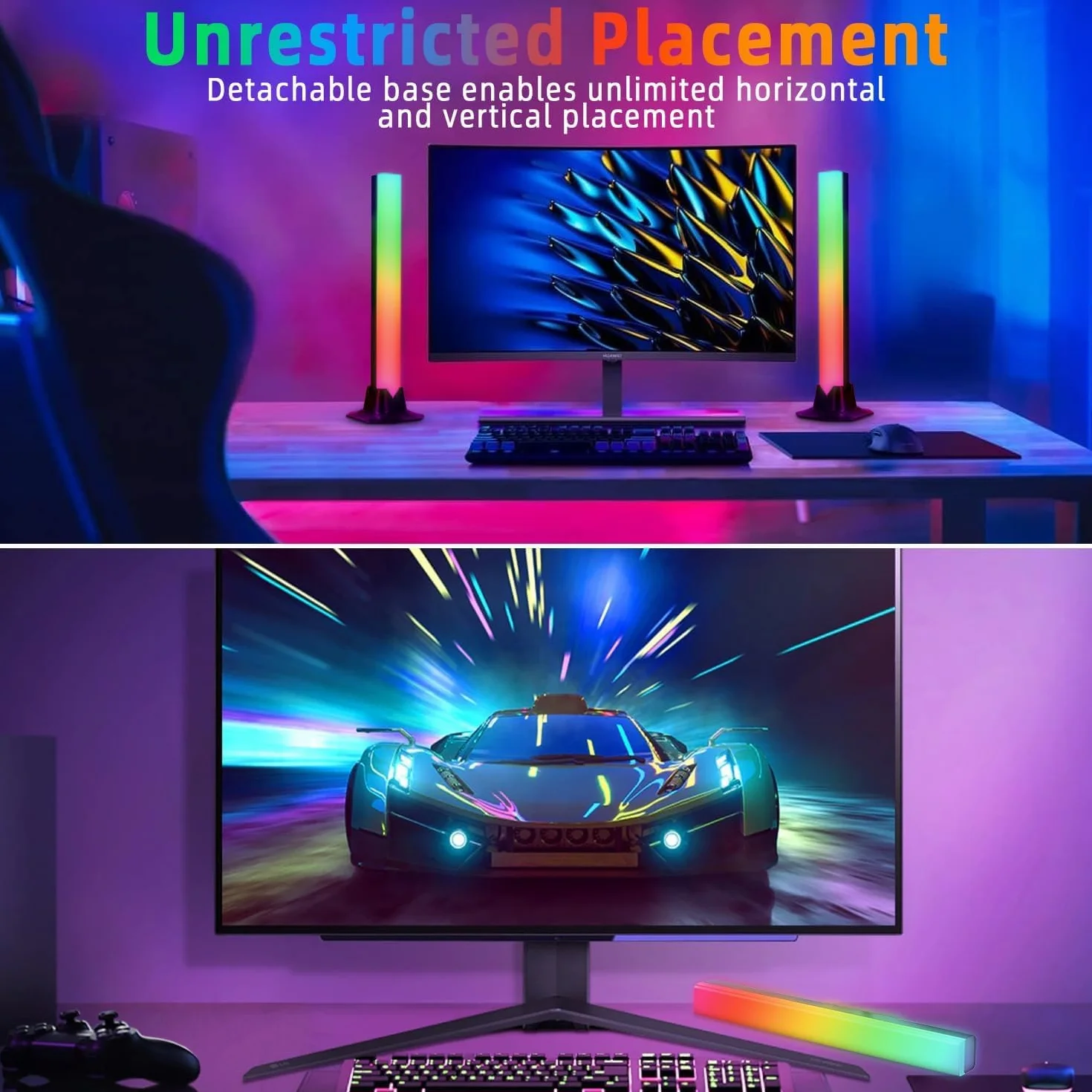 LEAZZLE Lampe LED TV RGB Synchronisation Musicale Gaming Télécommande Rétroéclairage