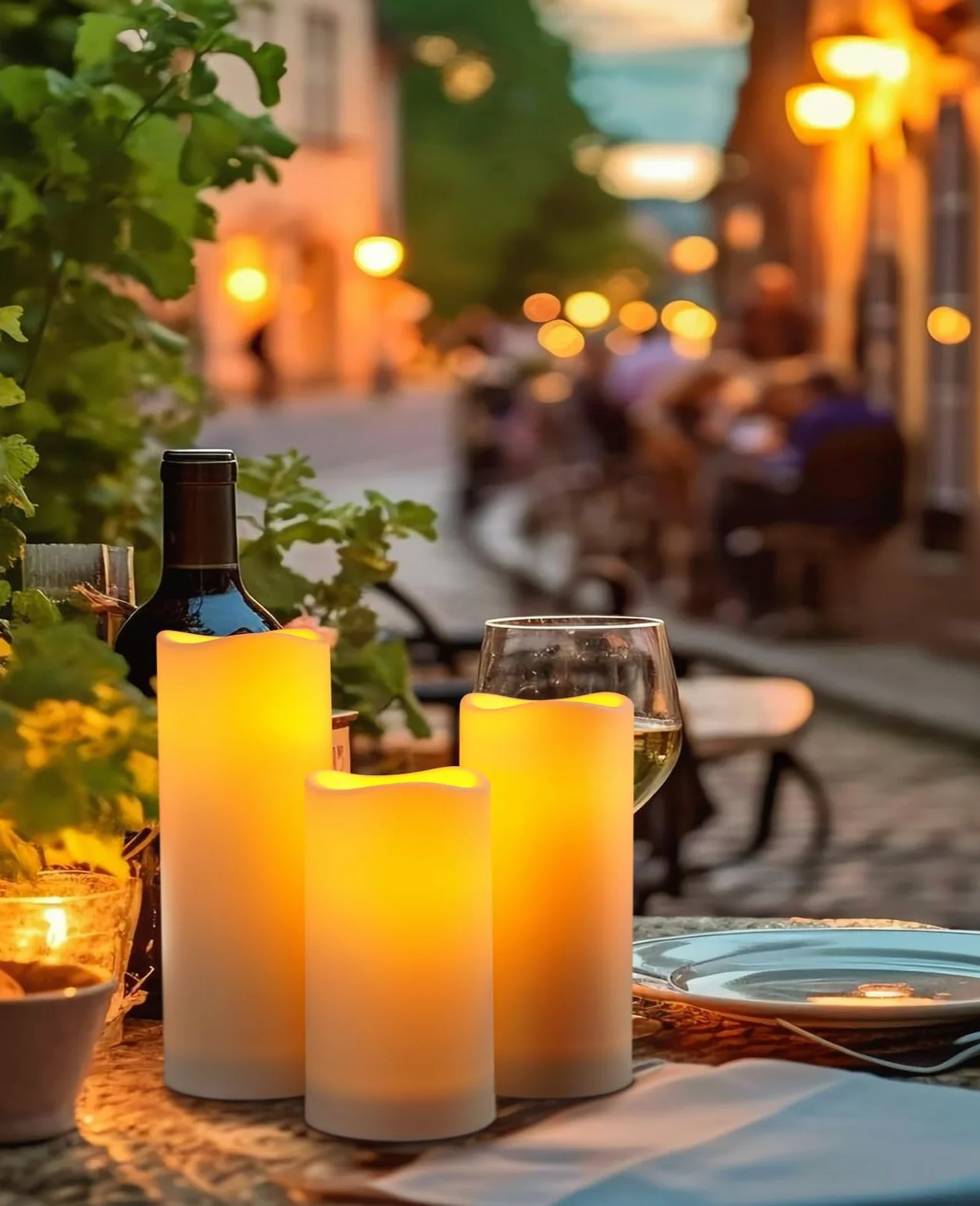 Bougies LED d'extérieur IP55 avec télécommande, lot de 12, lumière blanche chaude vacillante