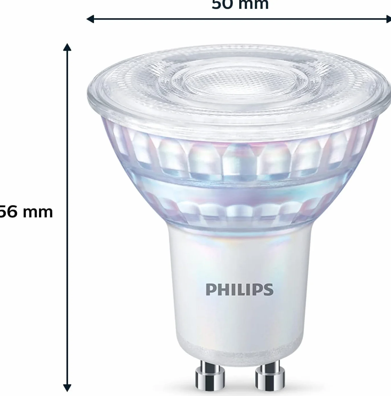 Philips ampoule LED GU10 C90 Blanc chaud Dimmable Verre Lot de 6