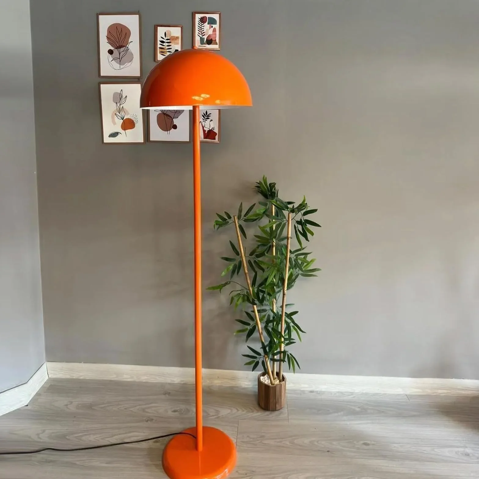 Gorkiede Lampadaire Métal 40 cm Orange avec Douille E27 Salon Moderne