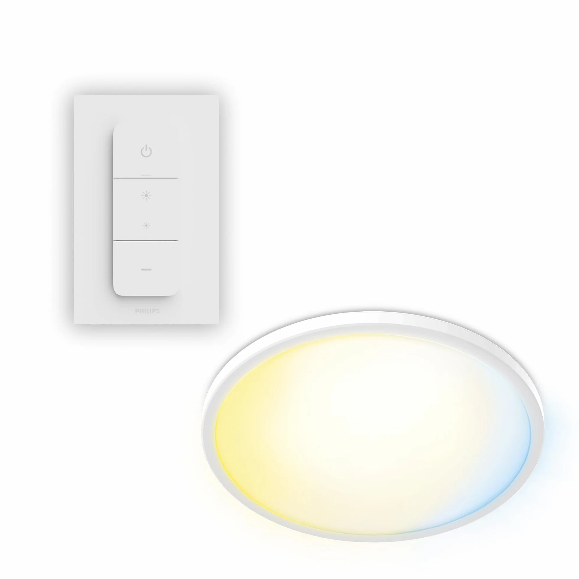 Philips Superslim Plafonnier Rond Télécommandé 16W 29.1cm Blanc 5 Ambiances Gradation 1%