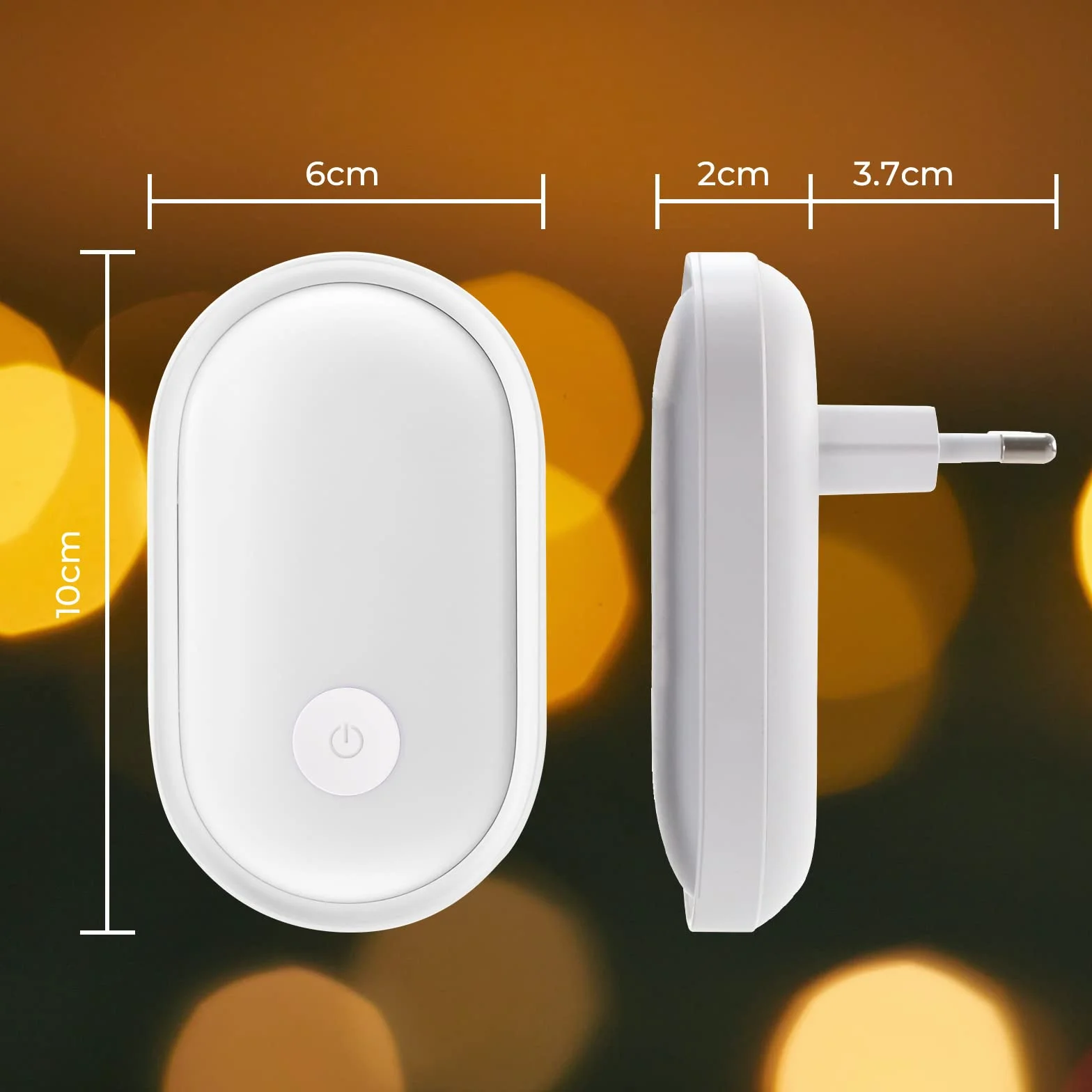 Alyvisun Veilleuse Prise Electrique Enfant avec Capteur de Crépuscule Tactile Dimmable, Blanc Chaud