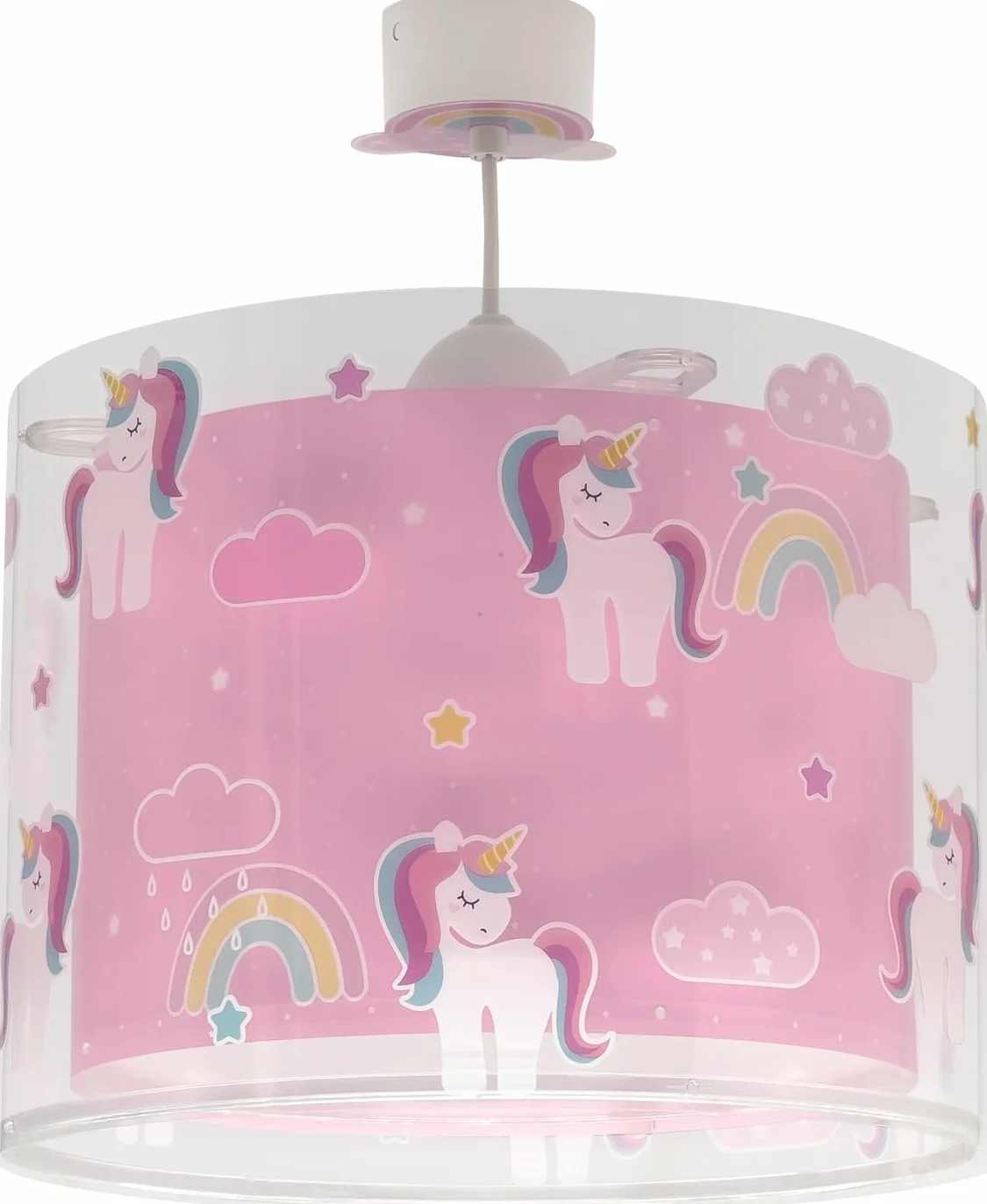 Dalber Lustre Chambre Lampe Suspension Plafonnier Enfants Unicorns Licornes Jaune E27