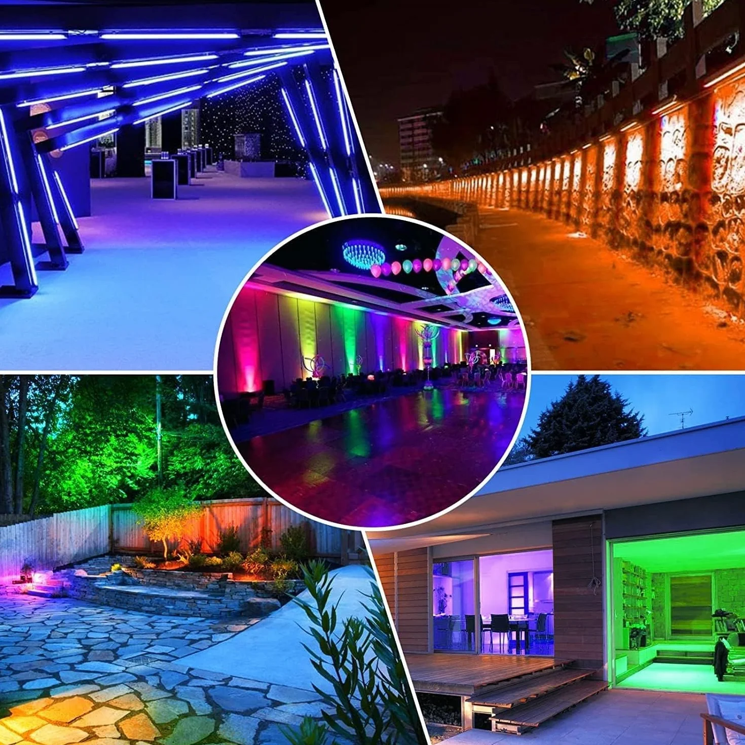 MEIHUA Projecteur LED RGB 42W 2Pack IP66 Étanche 10 Couleurs 30 Modes Luminosité Réglable