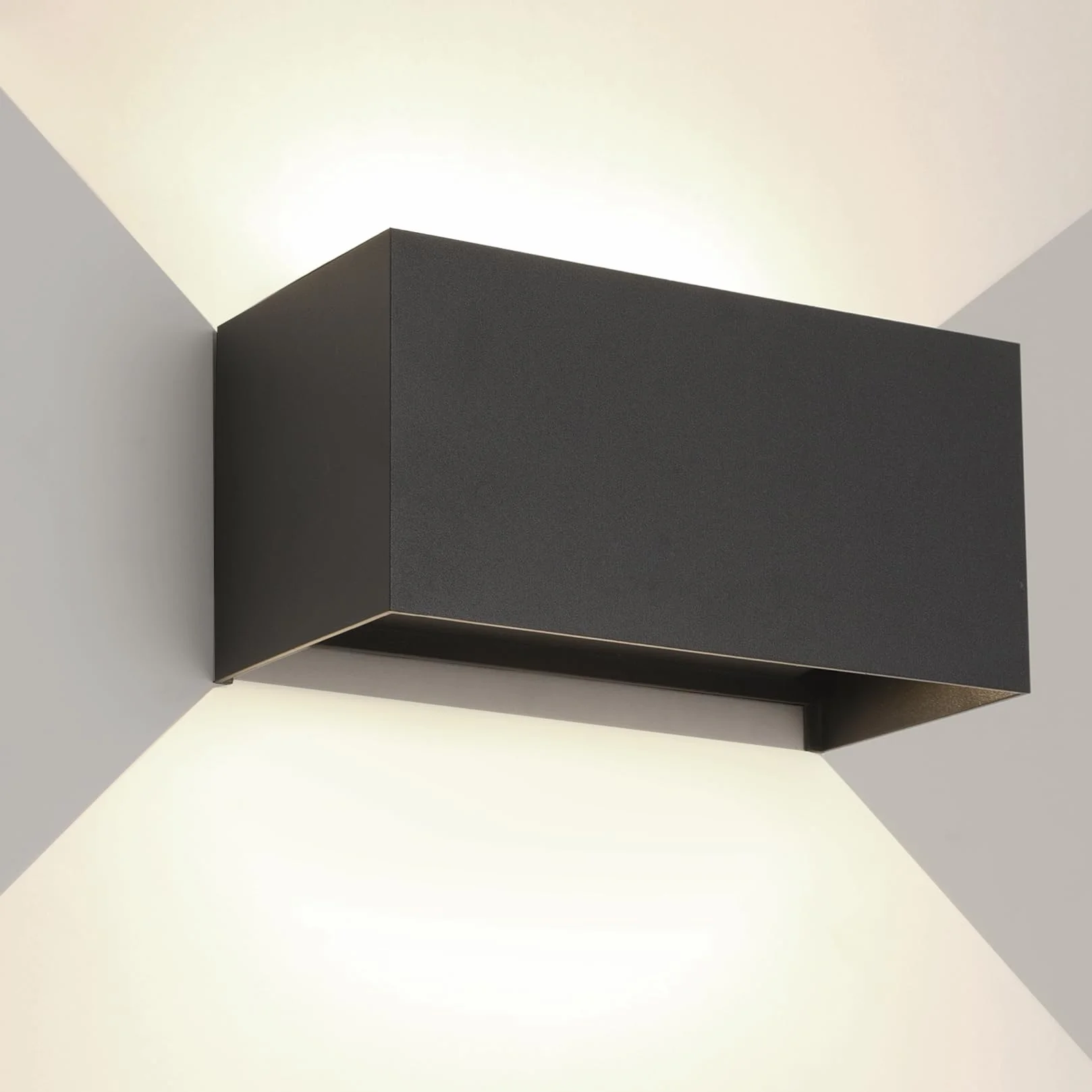 FUPE LED Applique Murale Extérieure IP65 25W Imperméable Aluminium Moderne Noir 4000k