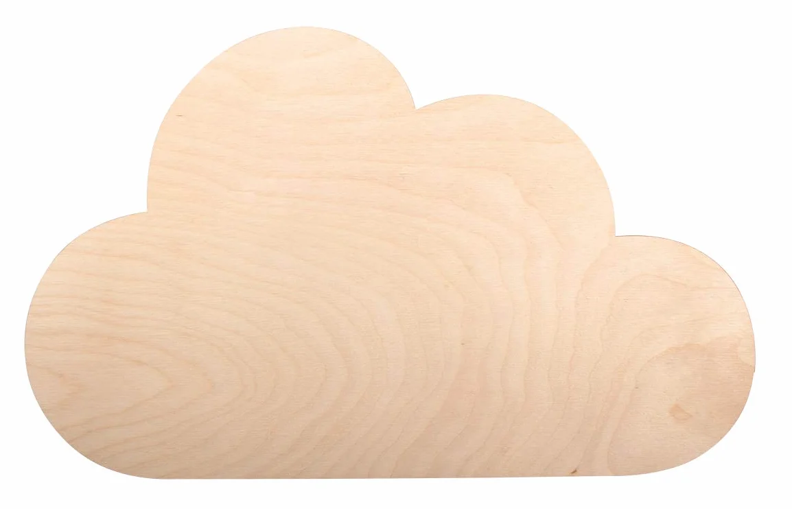 Rayher Lampe murale nuage bois naturel FSCMixCred kit 6 pièces 31x18,5x7,5cm décoration chambre d'enfant