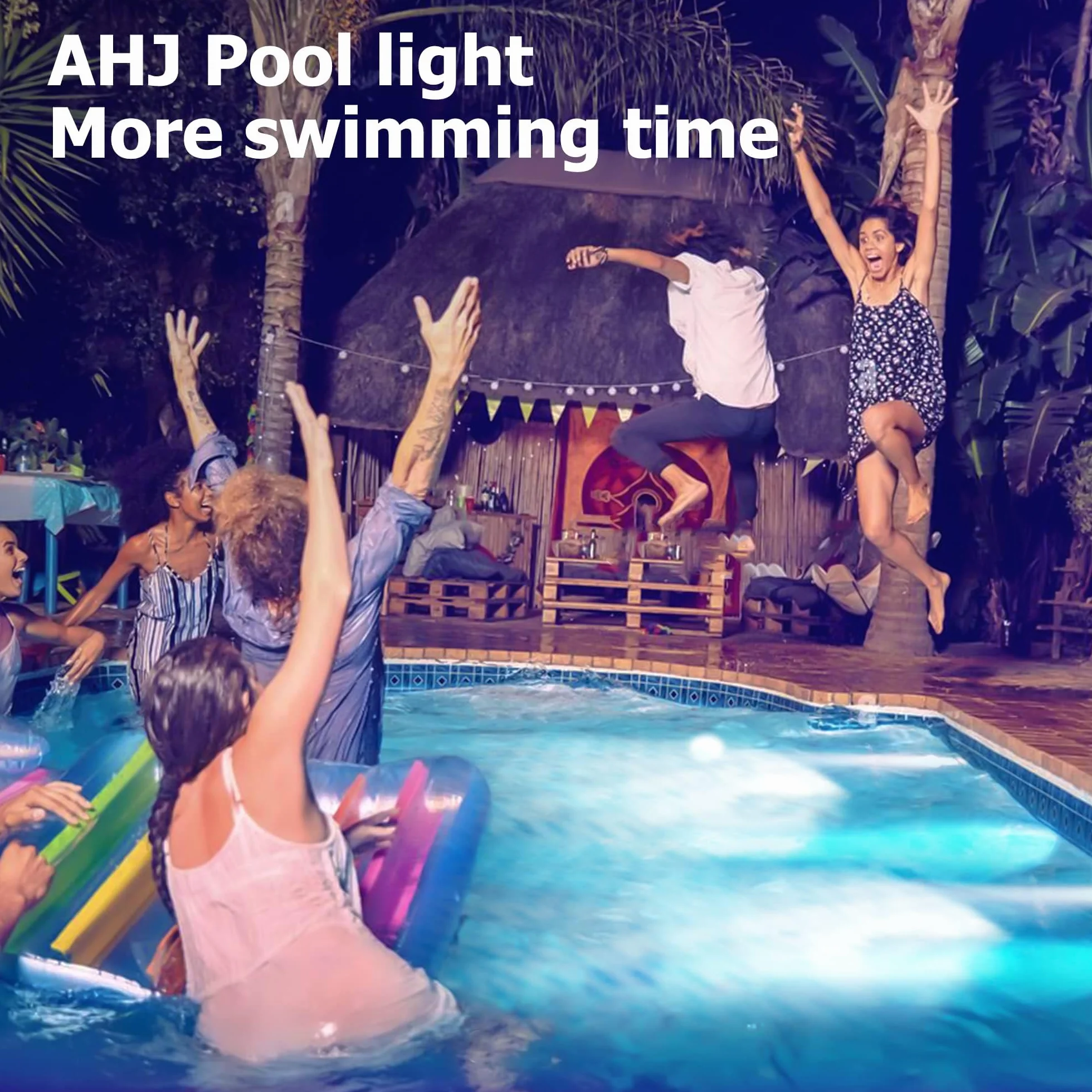 AHJ Lampe de Piscine LED PAR56 36W RGB IP68 3500lm 120° Éclairage de Piscine avec Télécommande