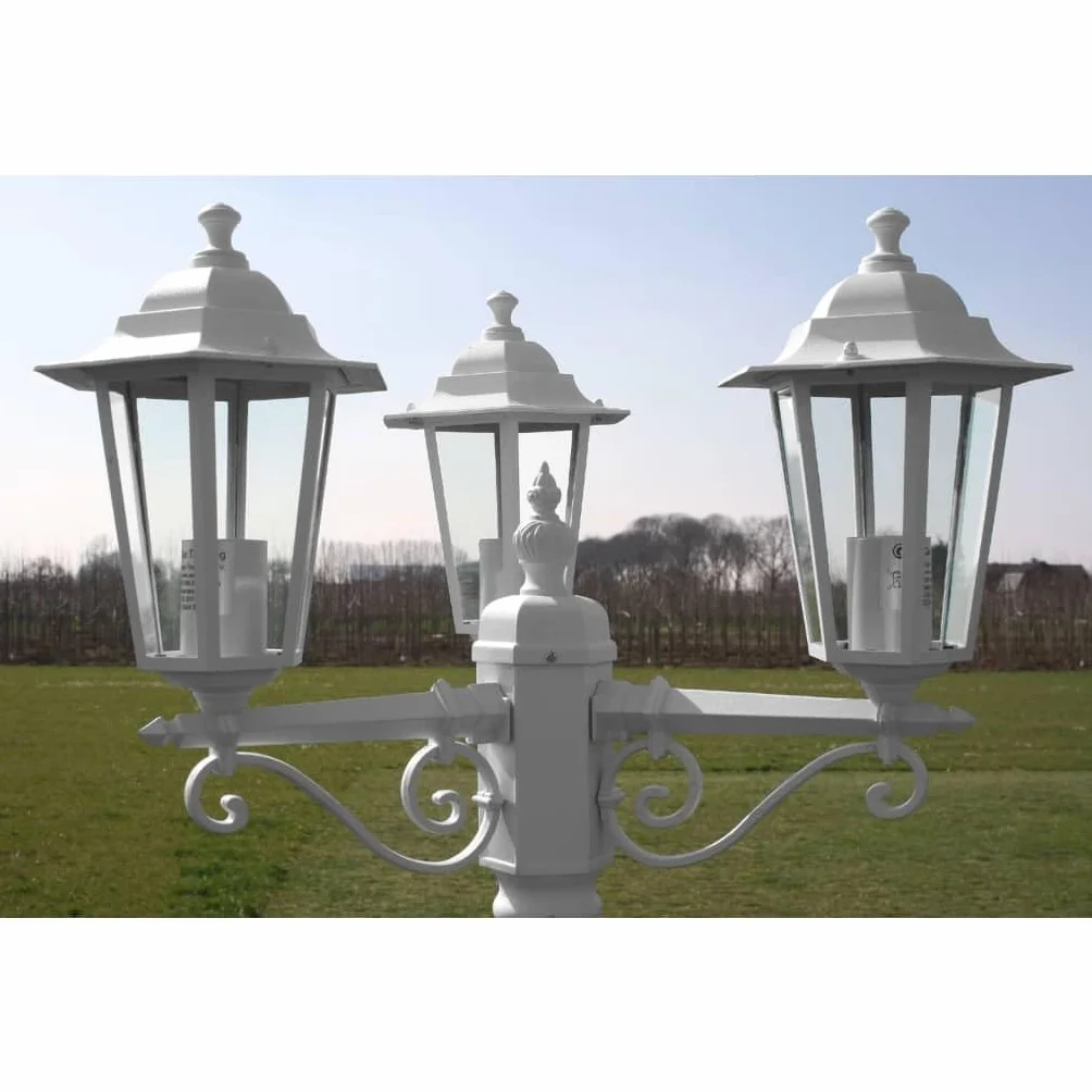 vidaXL Lampadaire extérieur triple blanc