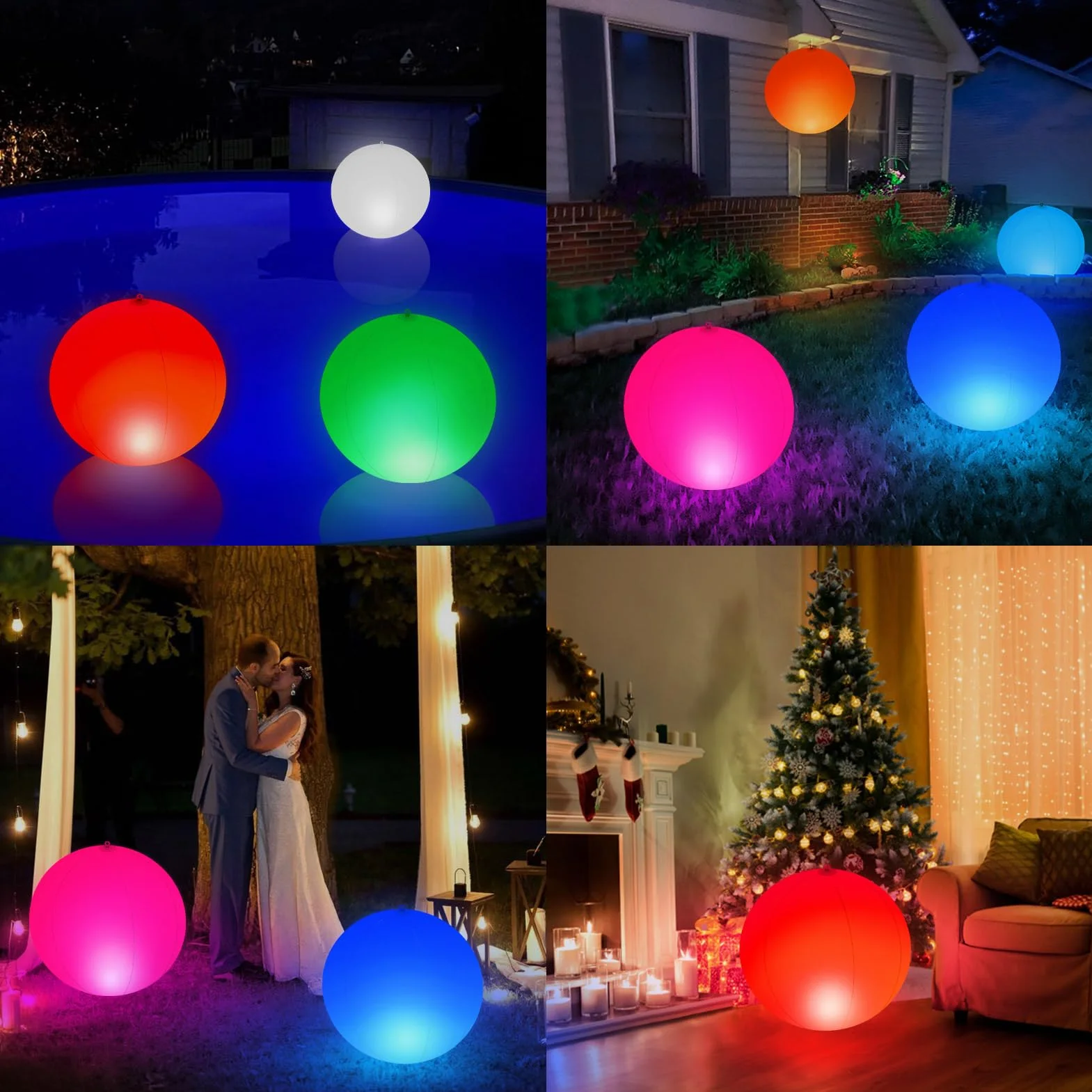 KingSom Lampe Flottante Solaire LED Boule Lumineuse Piscine IP68 Ø35cm 2 Pièces