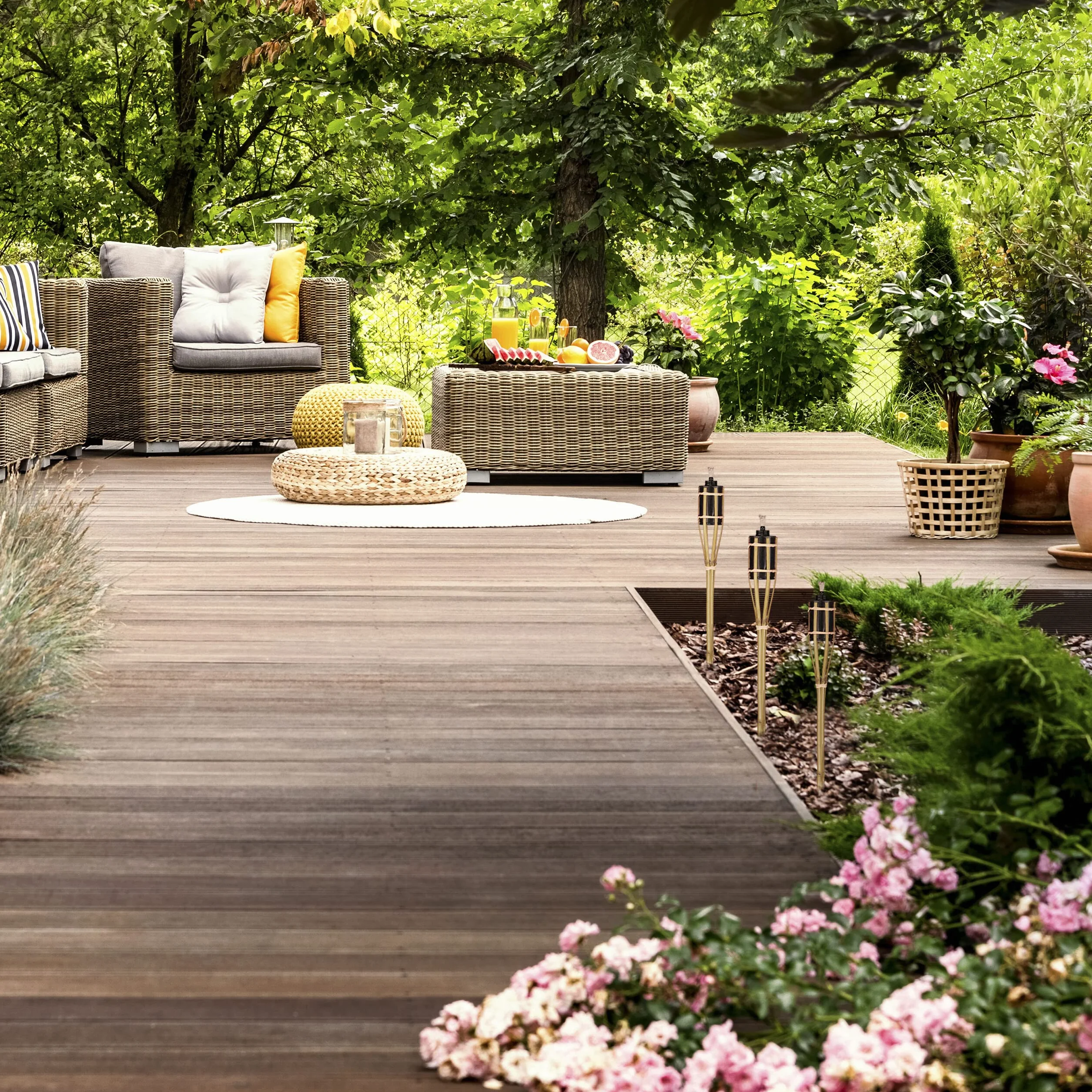 Relaxdays Torche de Jardin en Bambou Lot 12 50x6 cm Nature