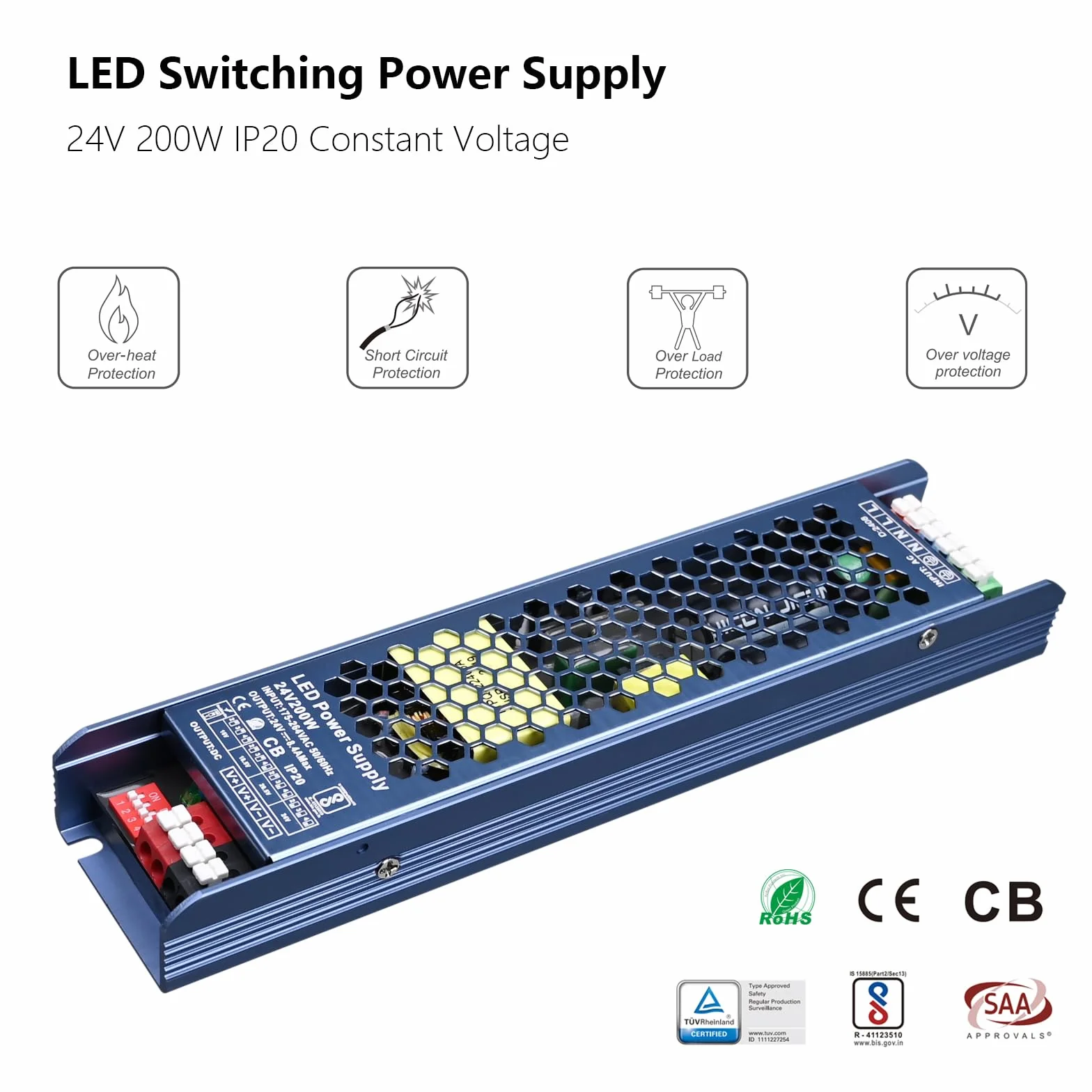 BENLUN Transformateur LED 24 V 200 W AC 220 V vers DC 24 V IP20