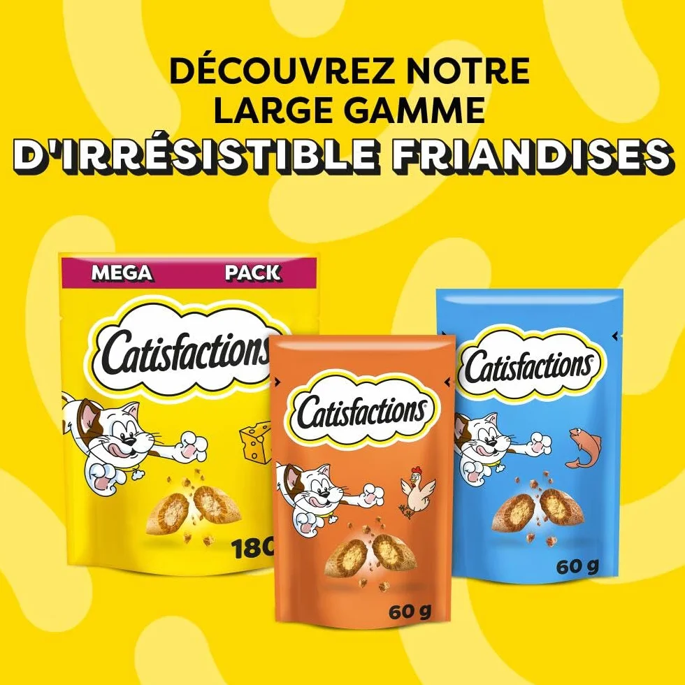 Friandises pour Chat et Chaton au Canard - Lot de 6 Sachets de 60g - Croquantes Tendres