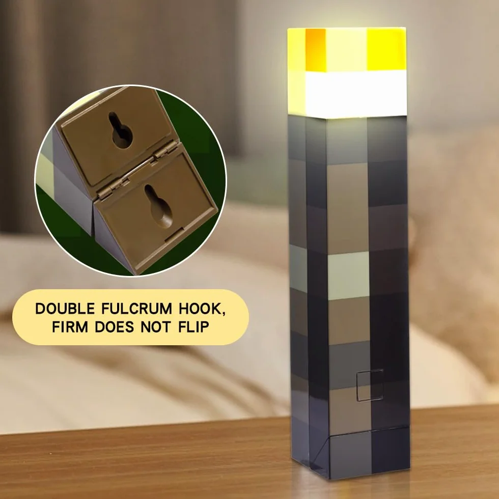 Veilleuse murale LED Mcers 28 cm rechargeable USB son et lumière flamme 3D pour enfants
