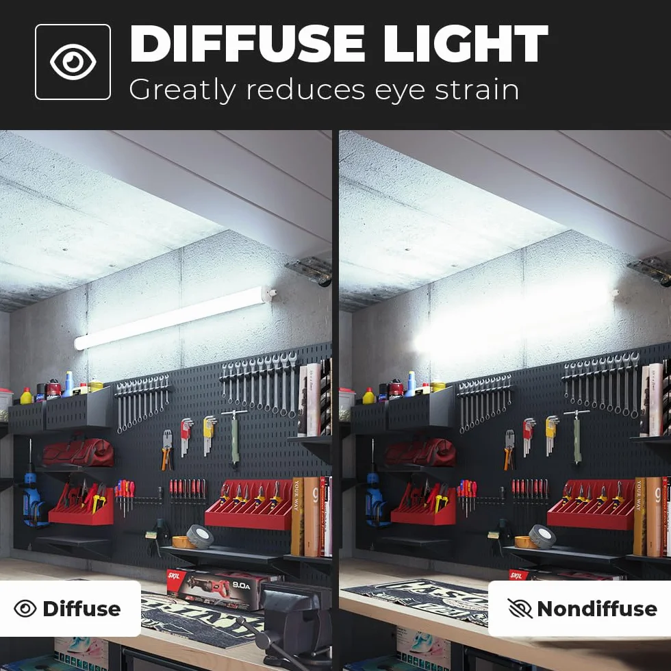 Réglette LED étanche 150 cm IP65 48W 5760 Lumen 6500K Blanc froid HOFTRONIC