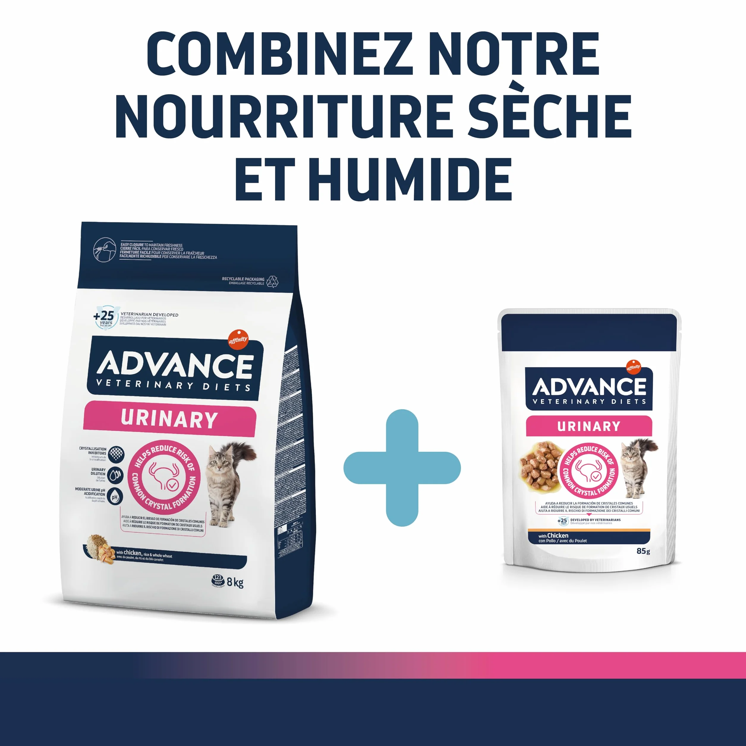 Advance Veterinary Diets Urinary Croquettes pour Chats Protection Appareil Urinaire 8kg