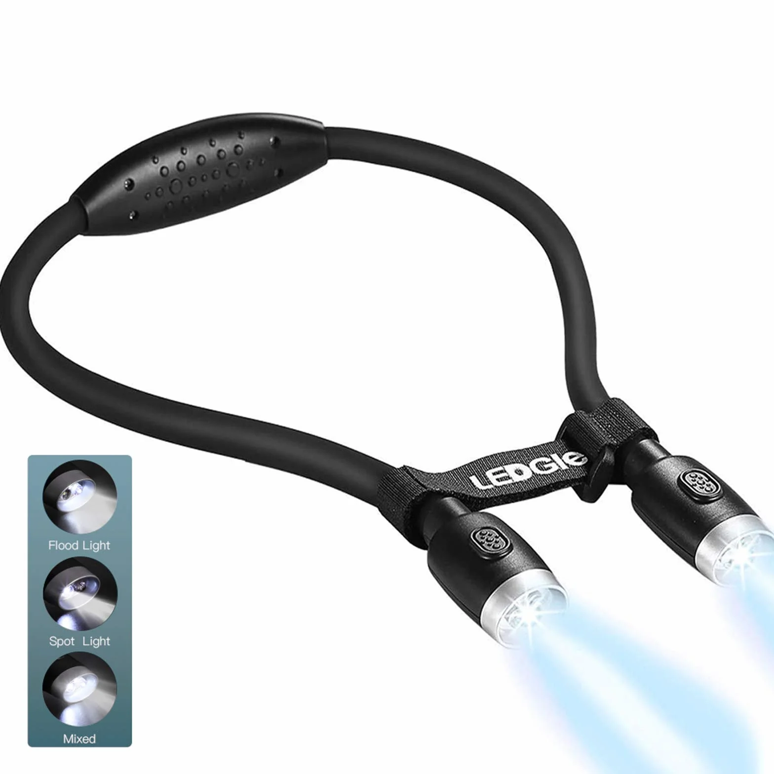 LEDGLE Lampe de Travail LED Rechargeable Autour du Cou 6 Modes