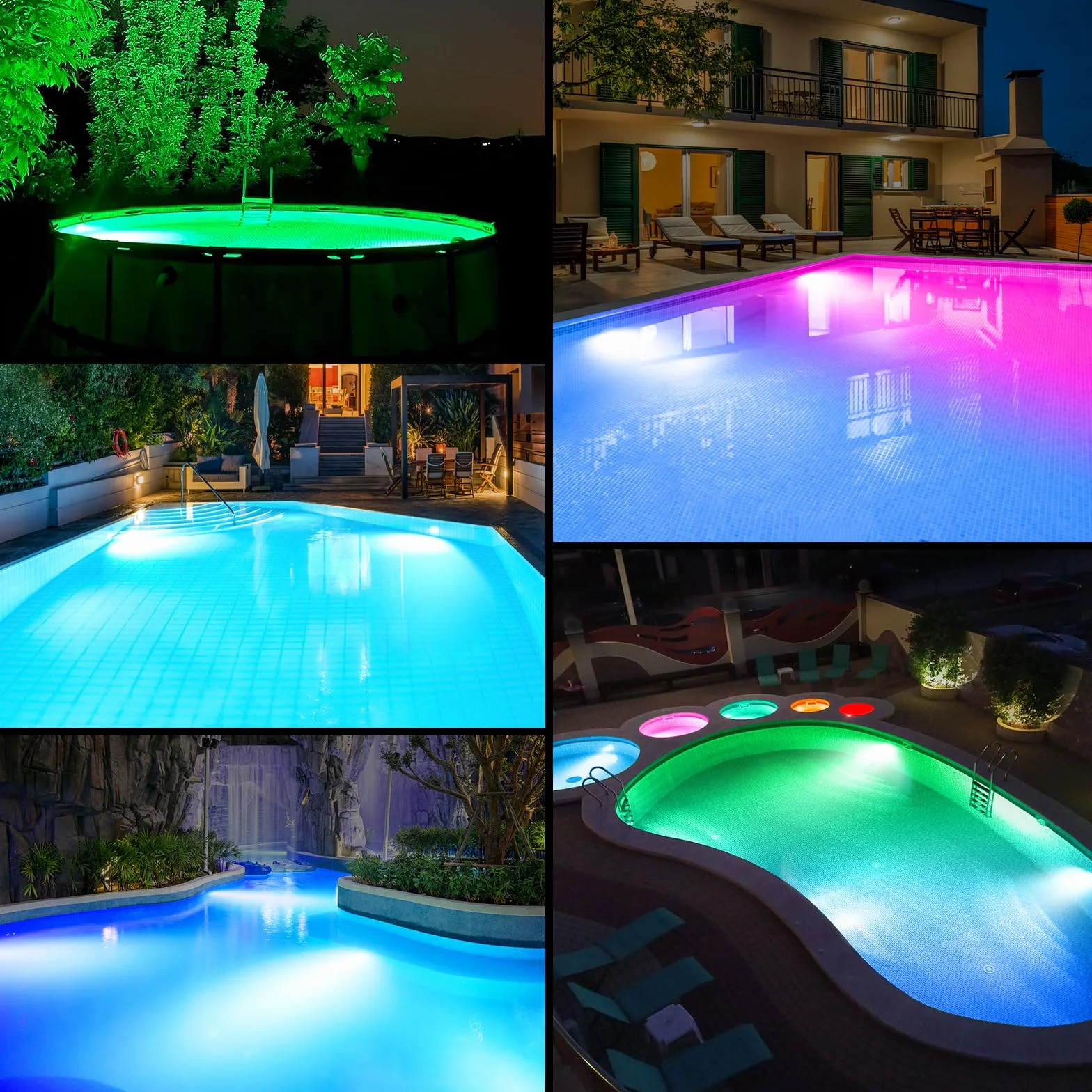 DeeprBetter Lumiere Piscine Hors Sol LED avec Télécommande, Rechargeable, IP68, 9 Modes
