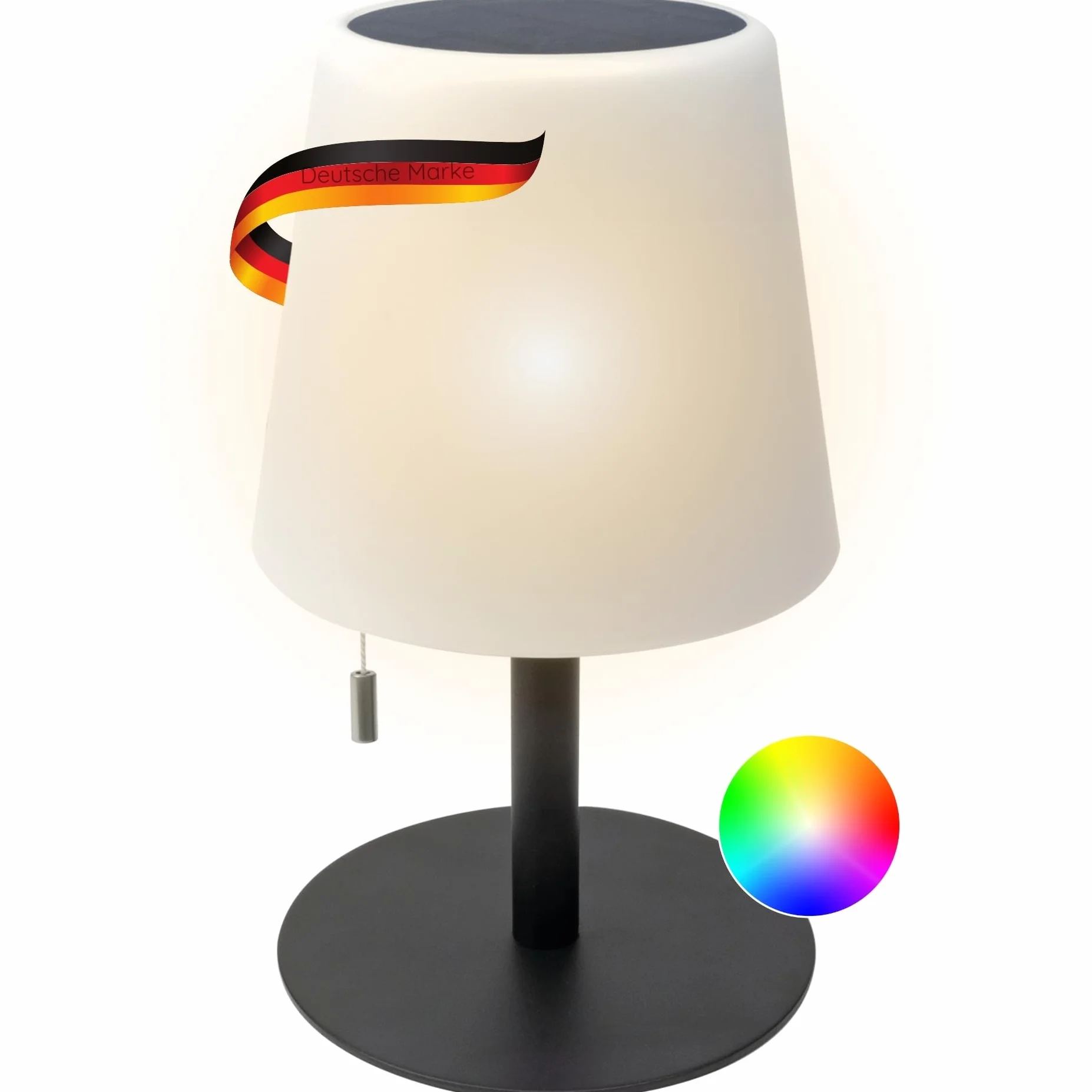 SCHWAIGER RGB LED Lampe de table solaire d'extérieur 200 Lm dimmable IP44 Micro USB