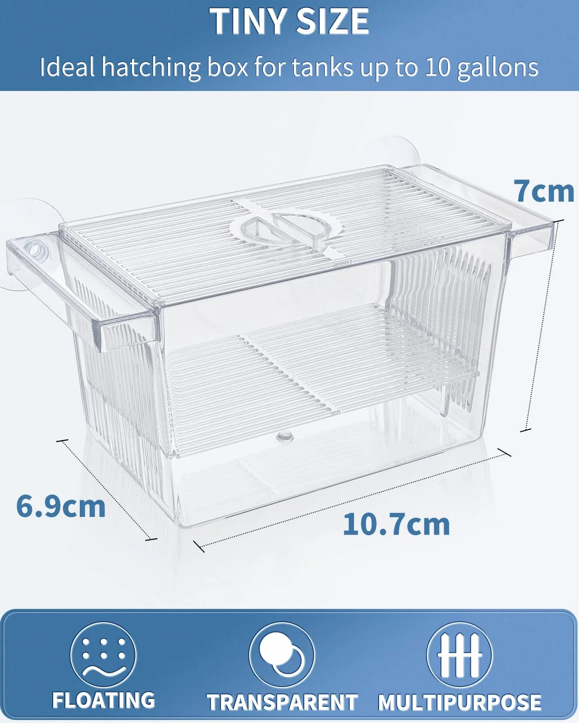 Pawfly Boîte d'Incubation pour Poissons d'Aquarium en Acrylique avec Ventouses