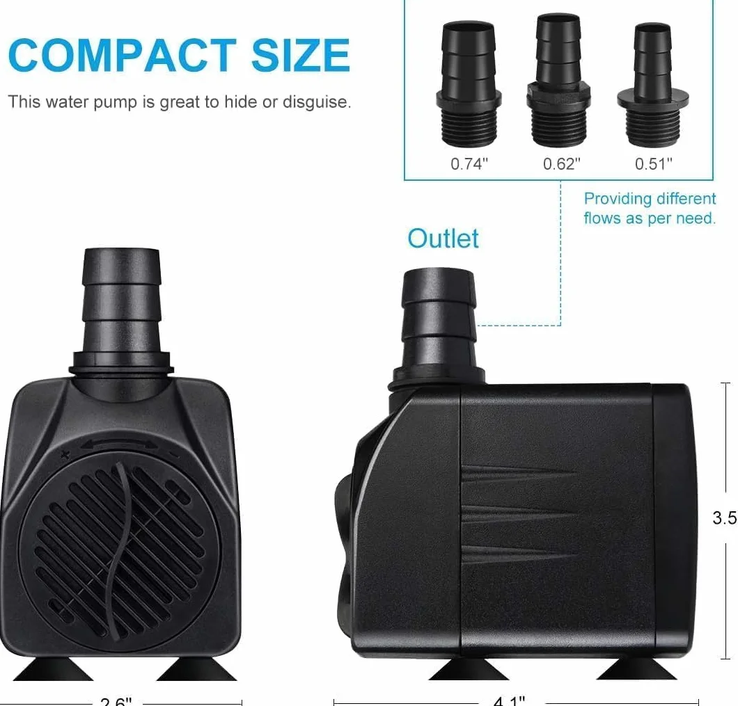Pompe À Eau Submersible 25W 1800L/H 3 Gicleurs 13mm-16mm-19mm