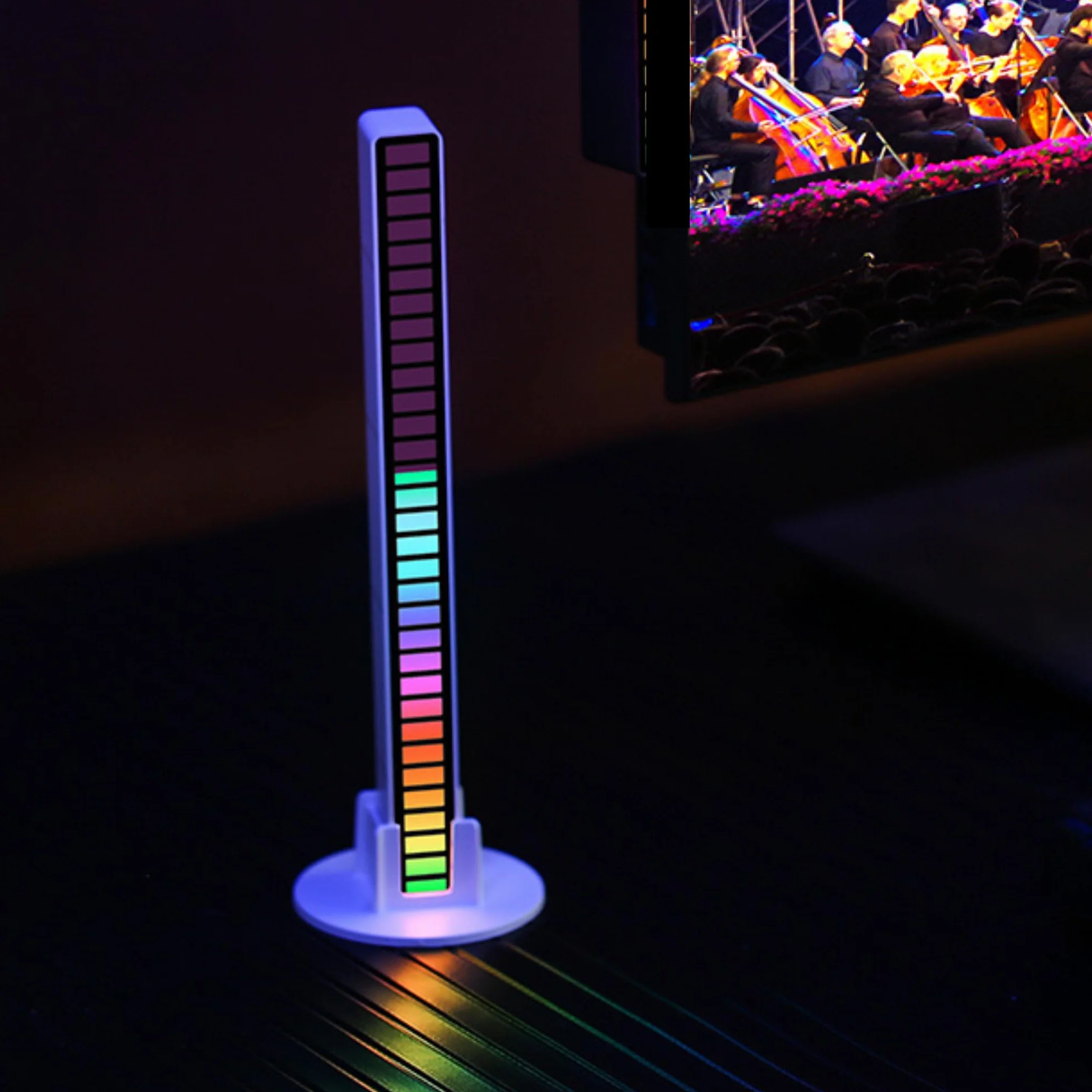 Barre LED musicale RVB rechargeable USB portable synchronisation musique motifs