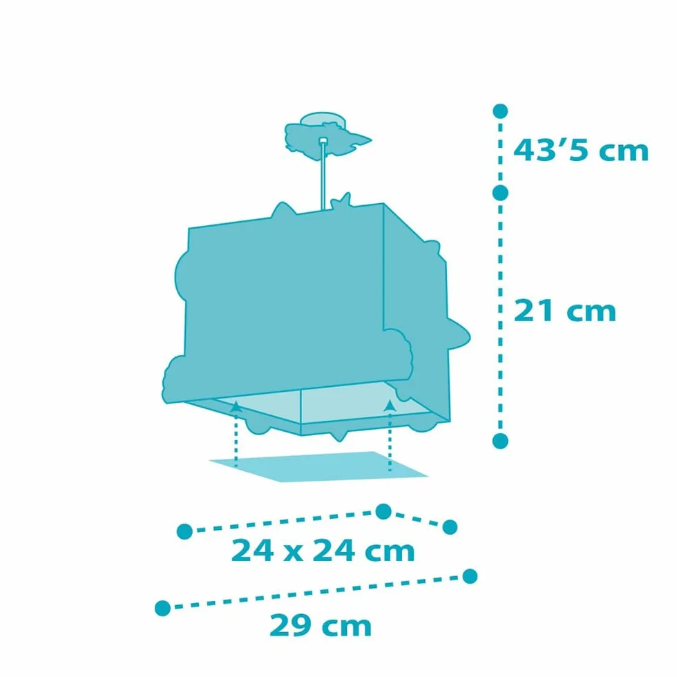Dalber Lampe Suspension Enfant Rocket Fusée Spatiale Système Solaire E27 Bleu